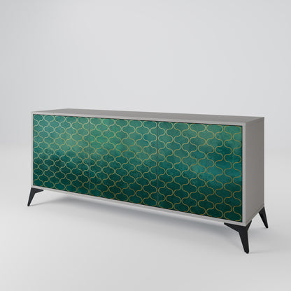 TESSELATED GREENERY Třídveřová komoda