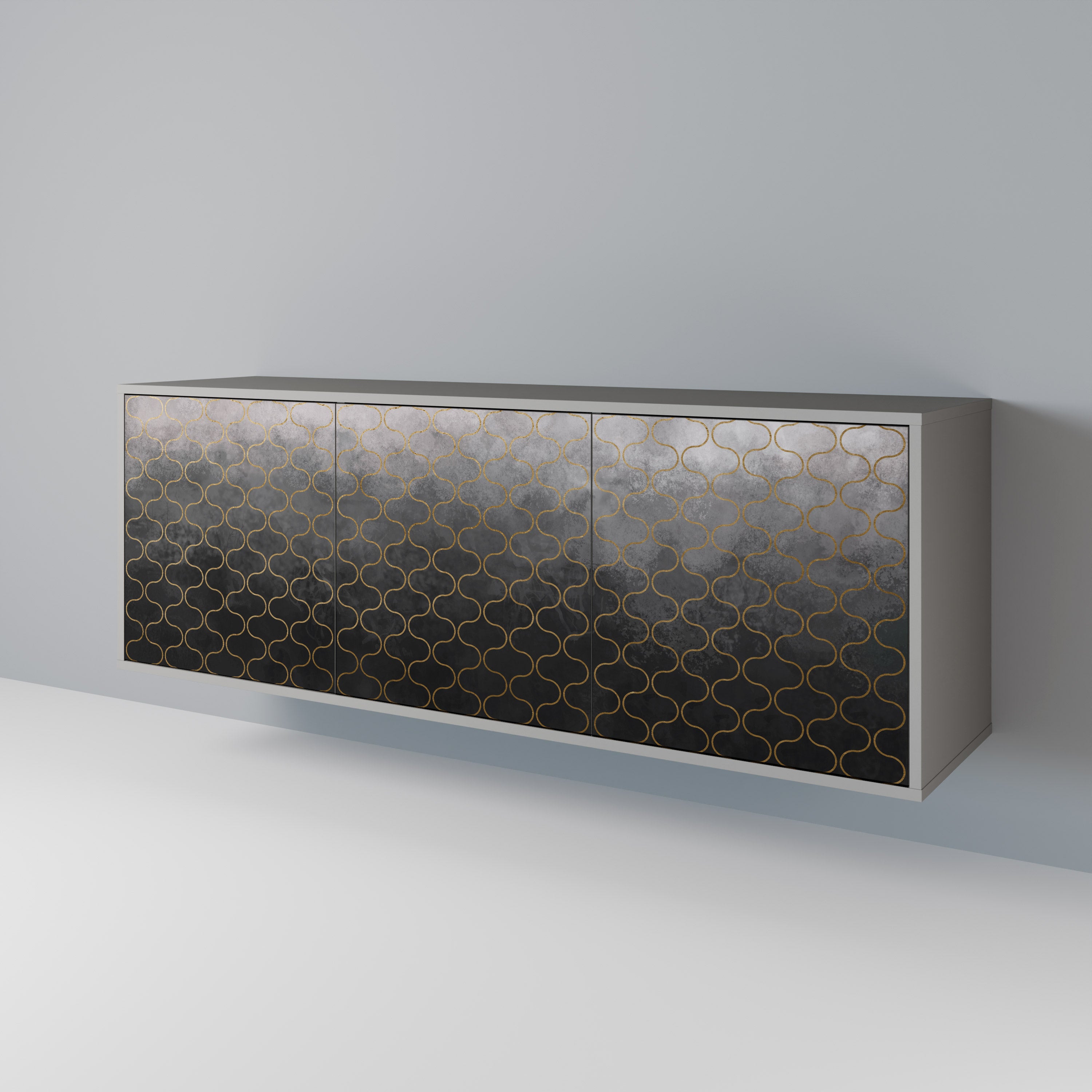 TESSELATED GRAYISH Třídveřová komoda