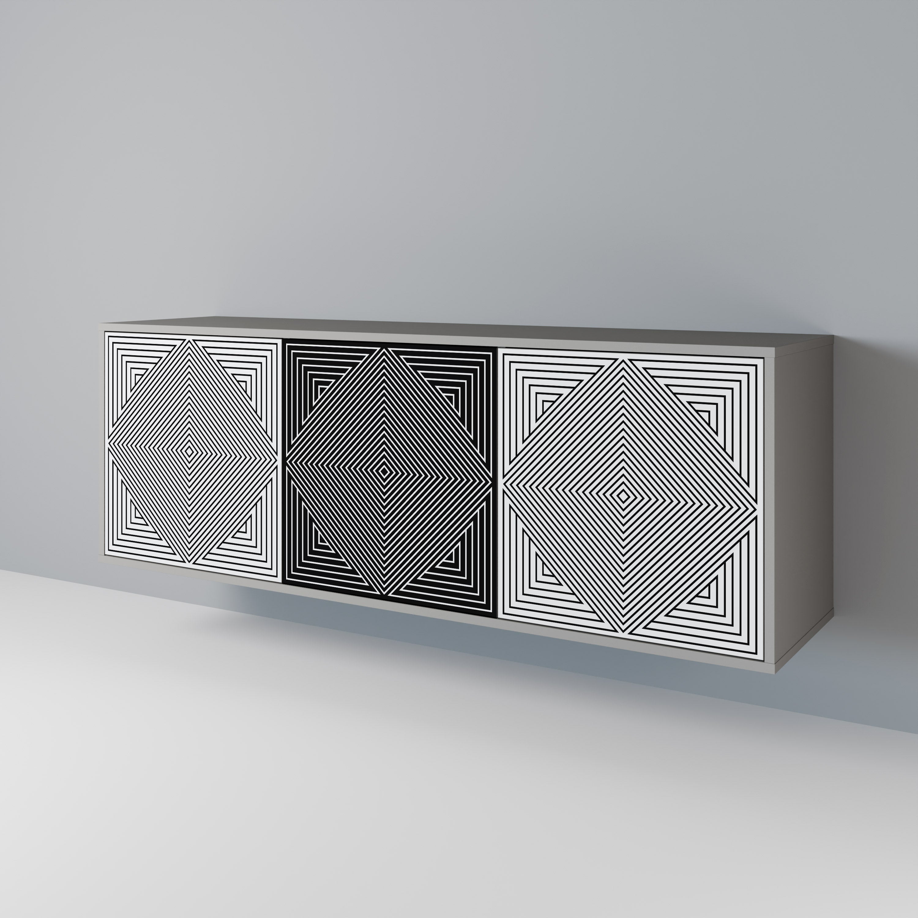 POLYGON ILLUSION 3-Door Sideboard