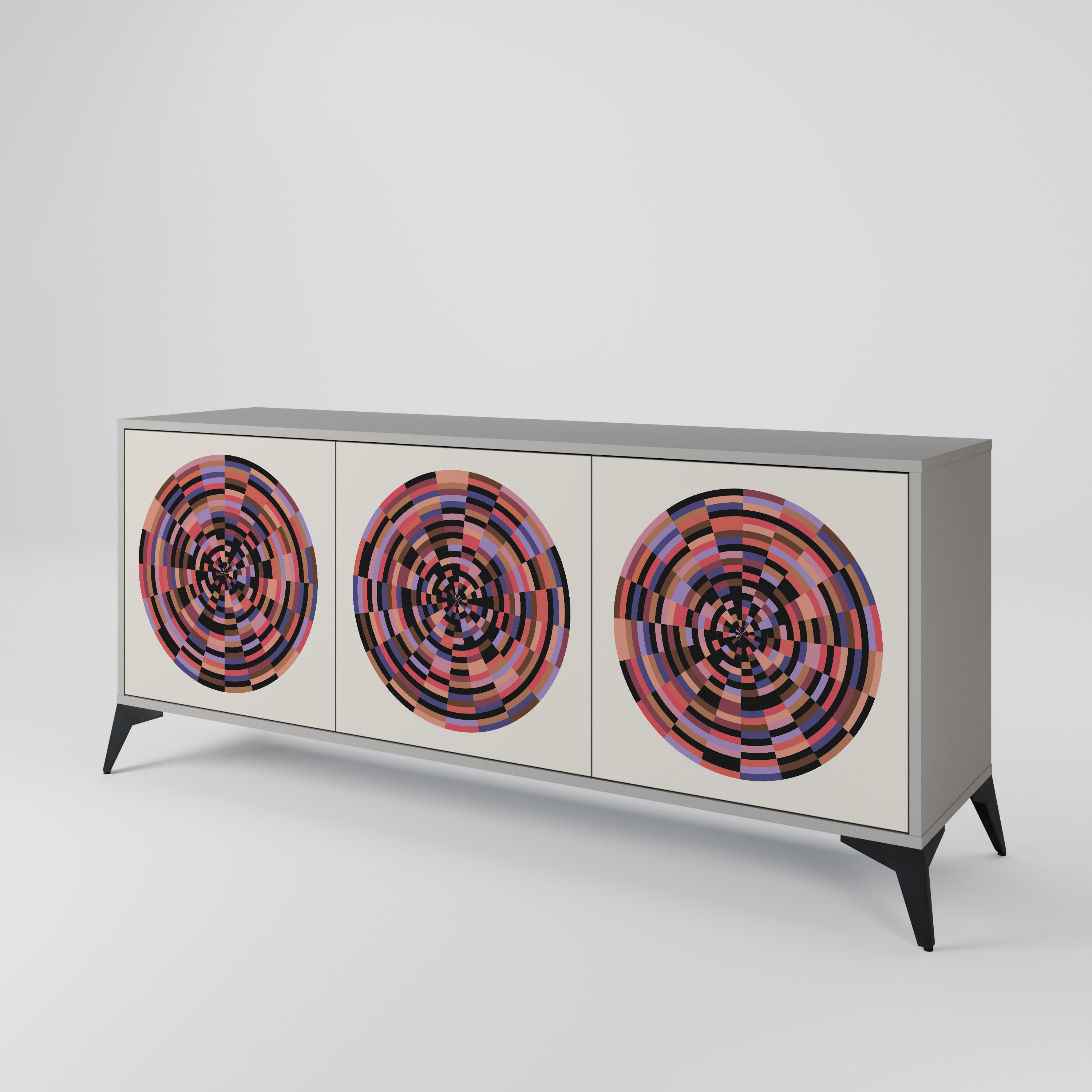 BROWN CIRCLES 3-Door Sideboard