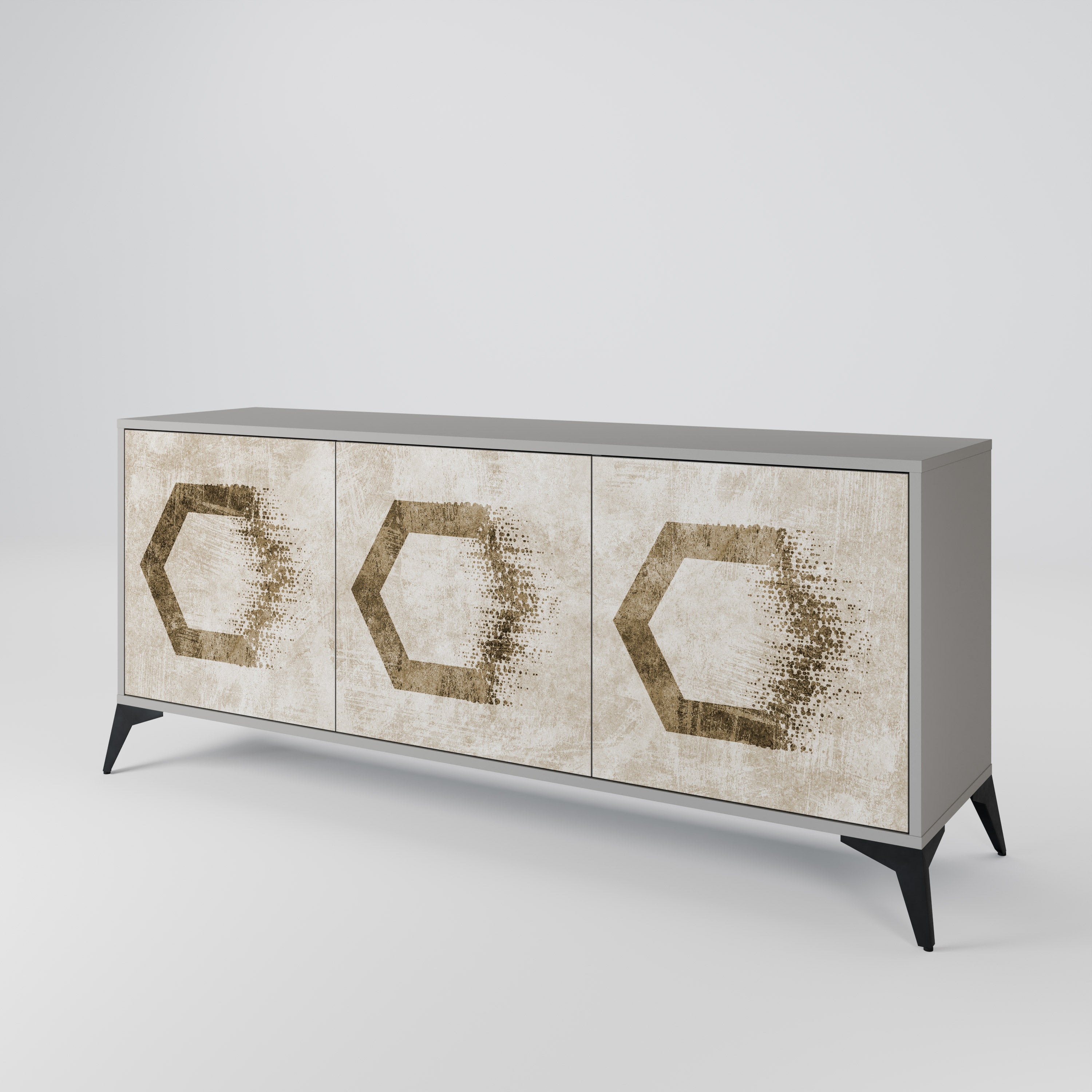 HEXAGONAL SHAPES 3-Door Sideboard