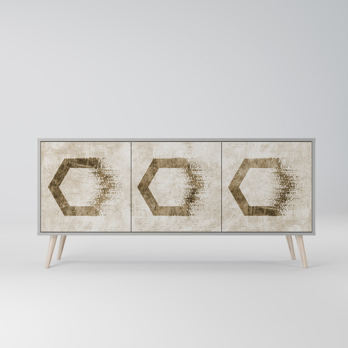 HEXAGONAL SHAPES Třídveřová komoda