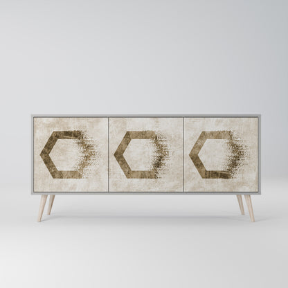 HEXAGONAL SHAPES Třídveřová komoda