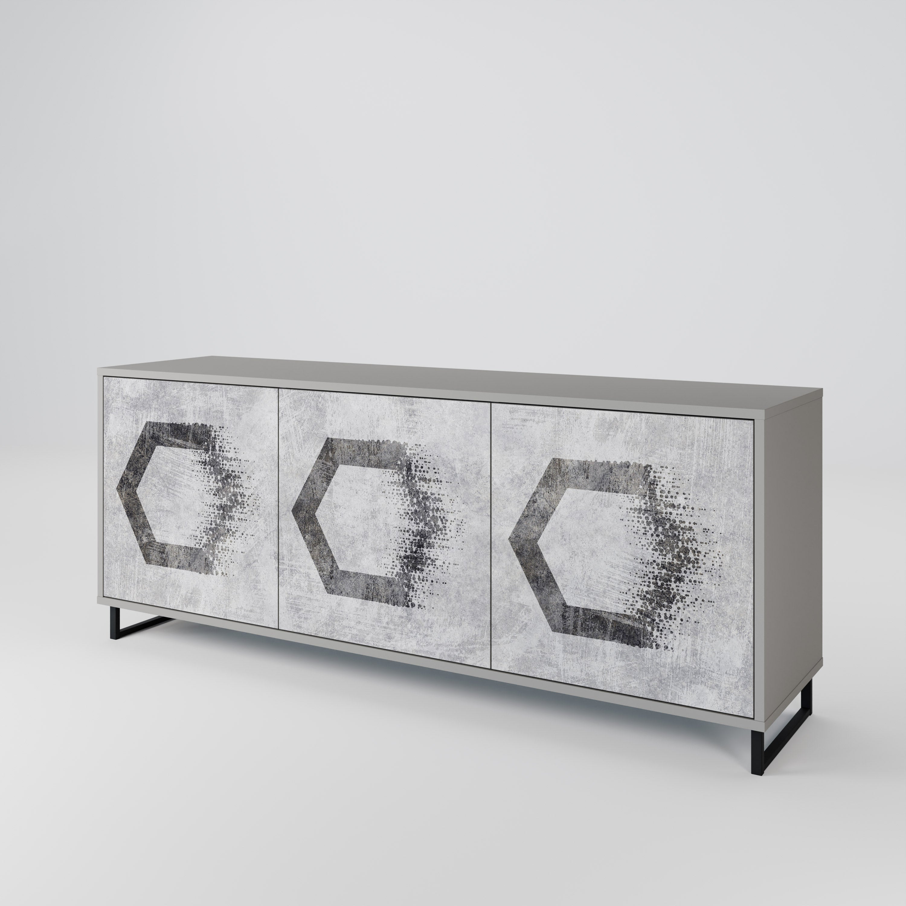 HEXAGONAL FIGURES 3-Door Sideboard