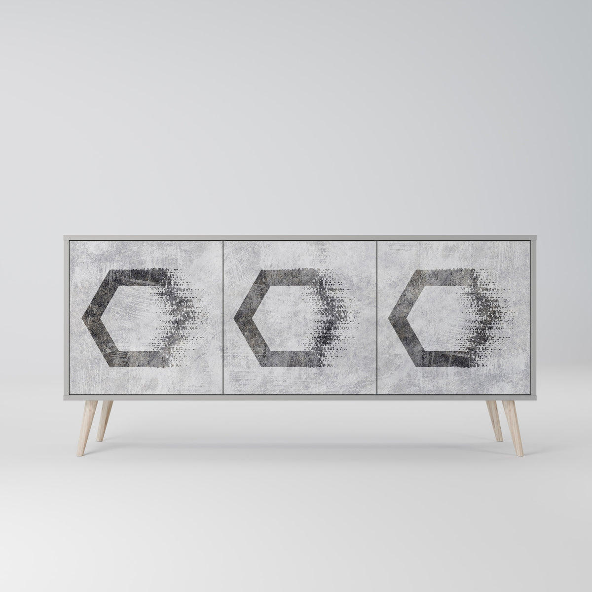 HEXAGONAL FIGURES Třídveřová komoda