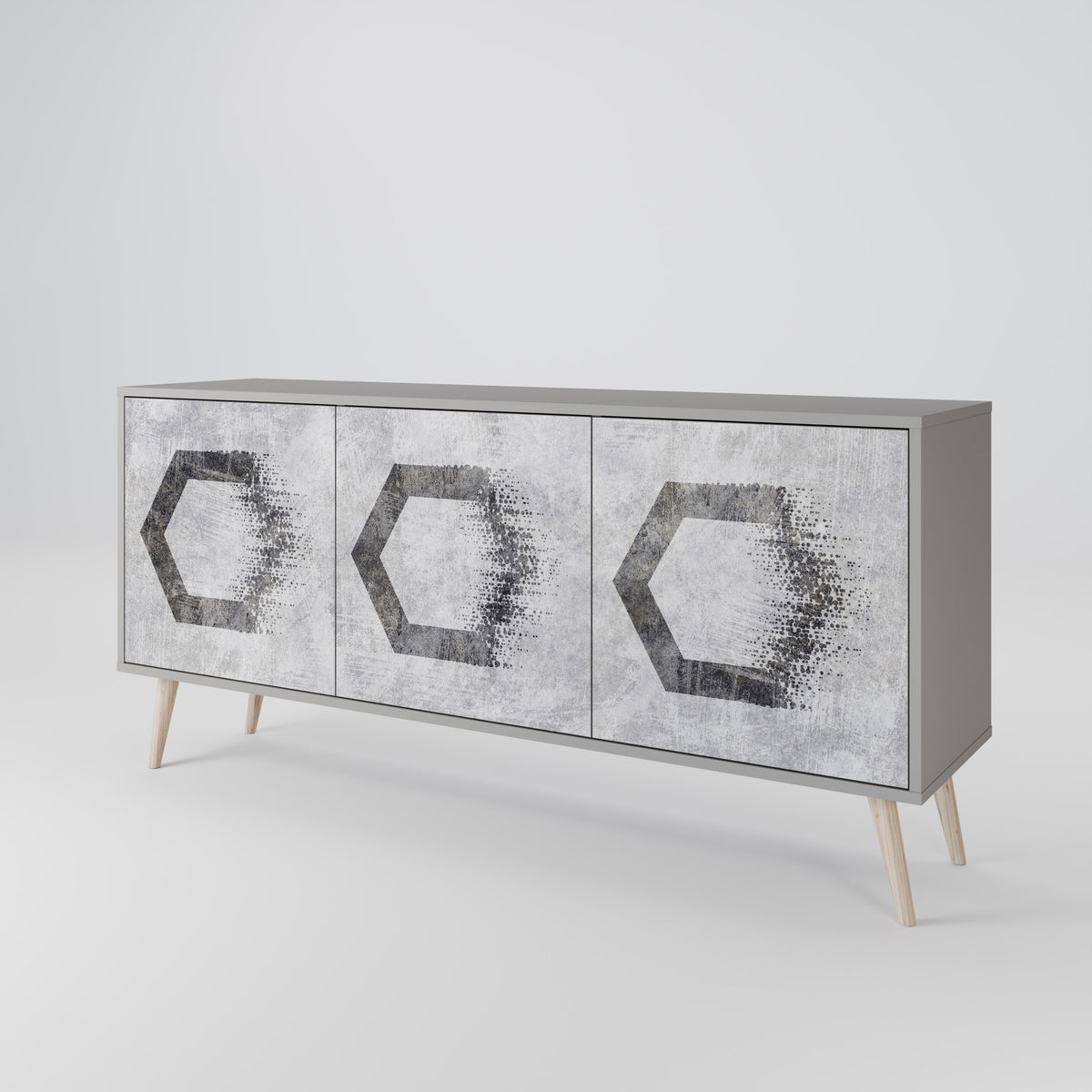 HEXAGONAL FIGURES Třídveřová komoda
