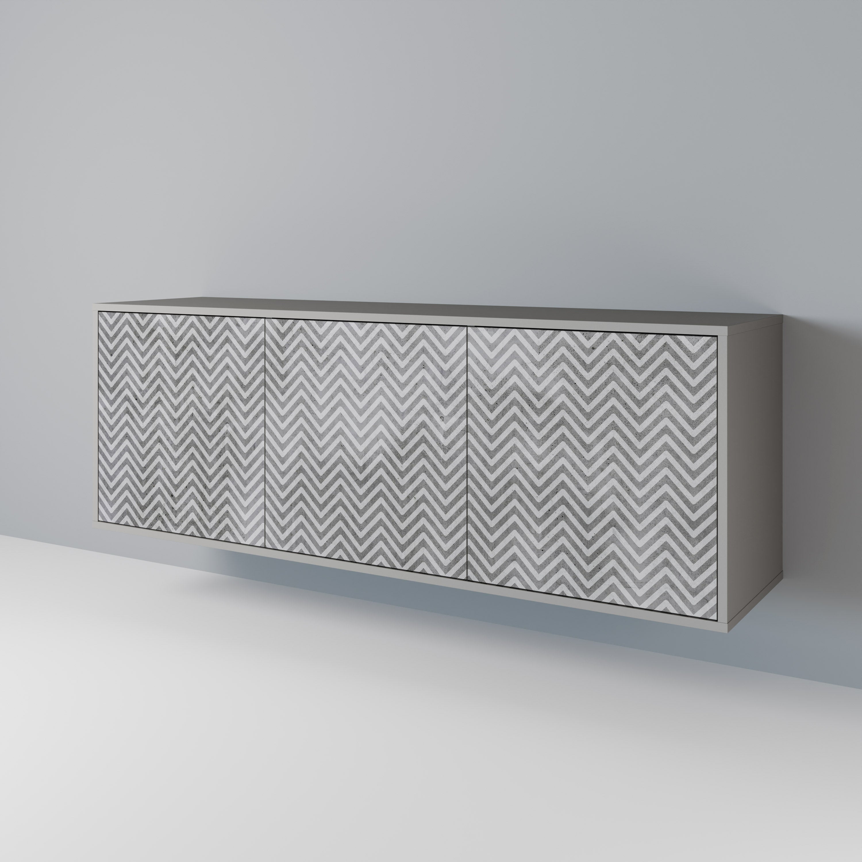 CONCRETE ZIG ZAG Třídveřová komoda