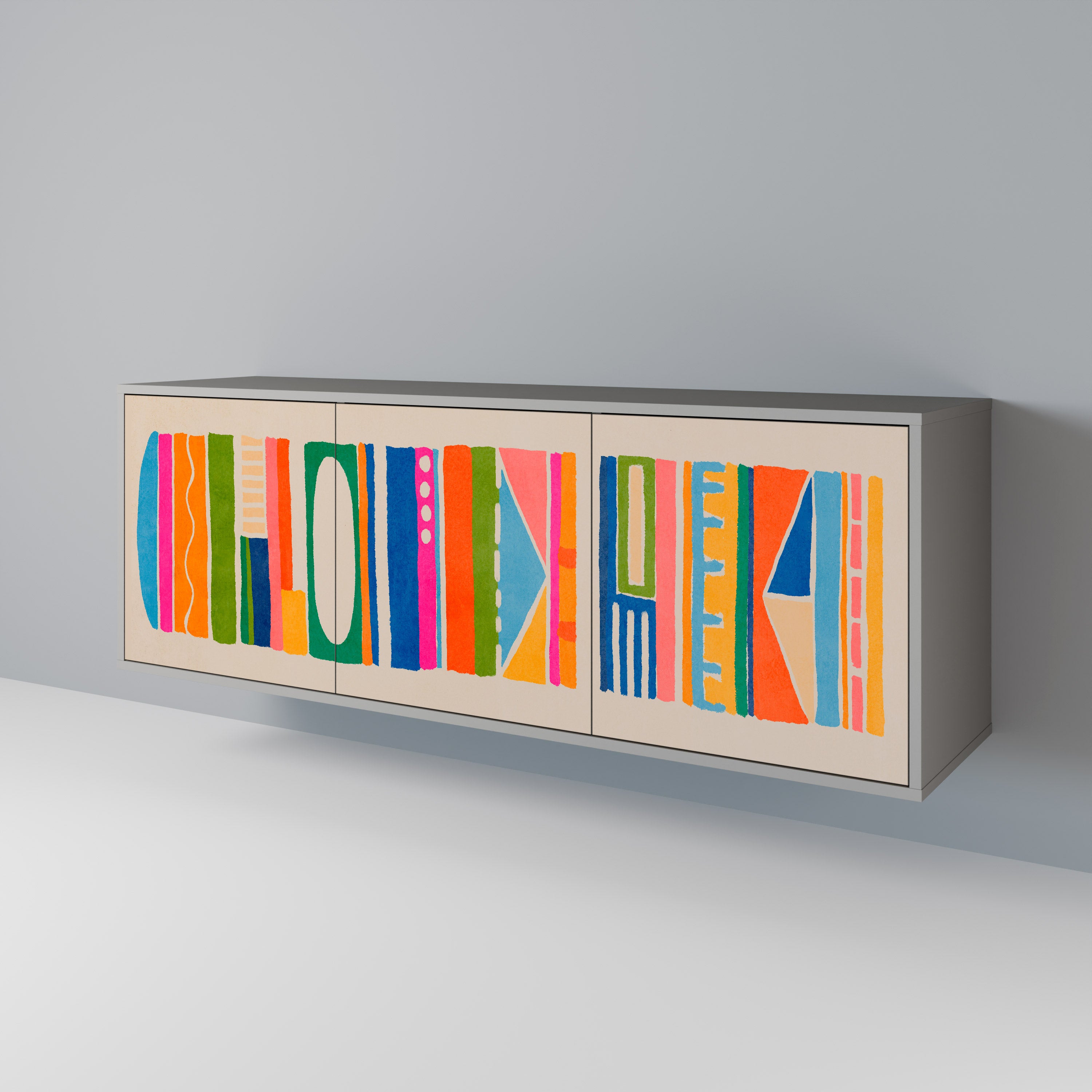 GEOMETRIC SHINE Třídveřová komoda