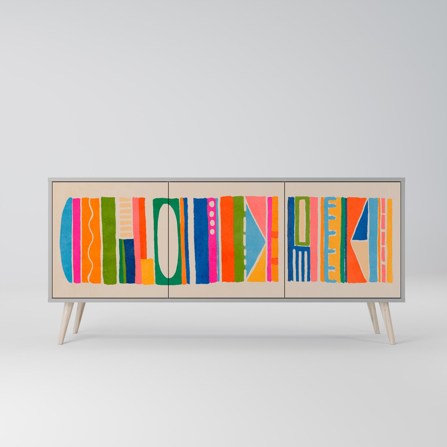 GEOMETRIC SHINE Třídveřová komoda