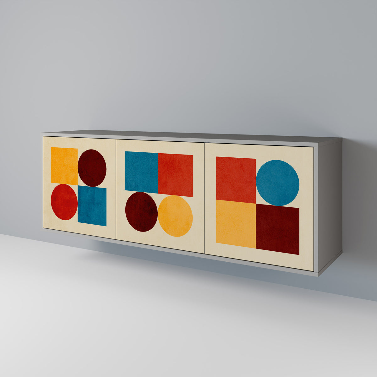 GEOMETRIC PUZZLE Třídveřová komoda