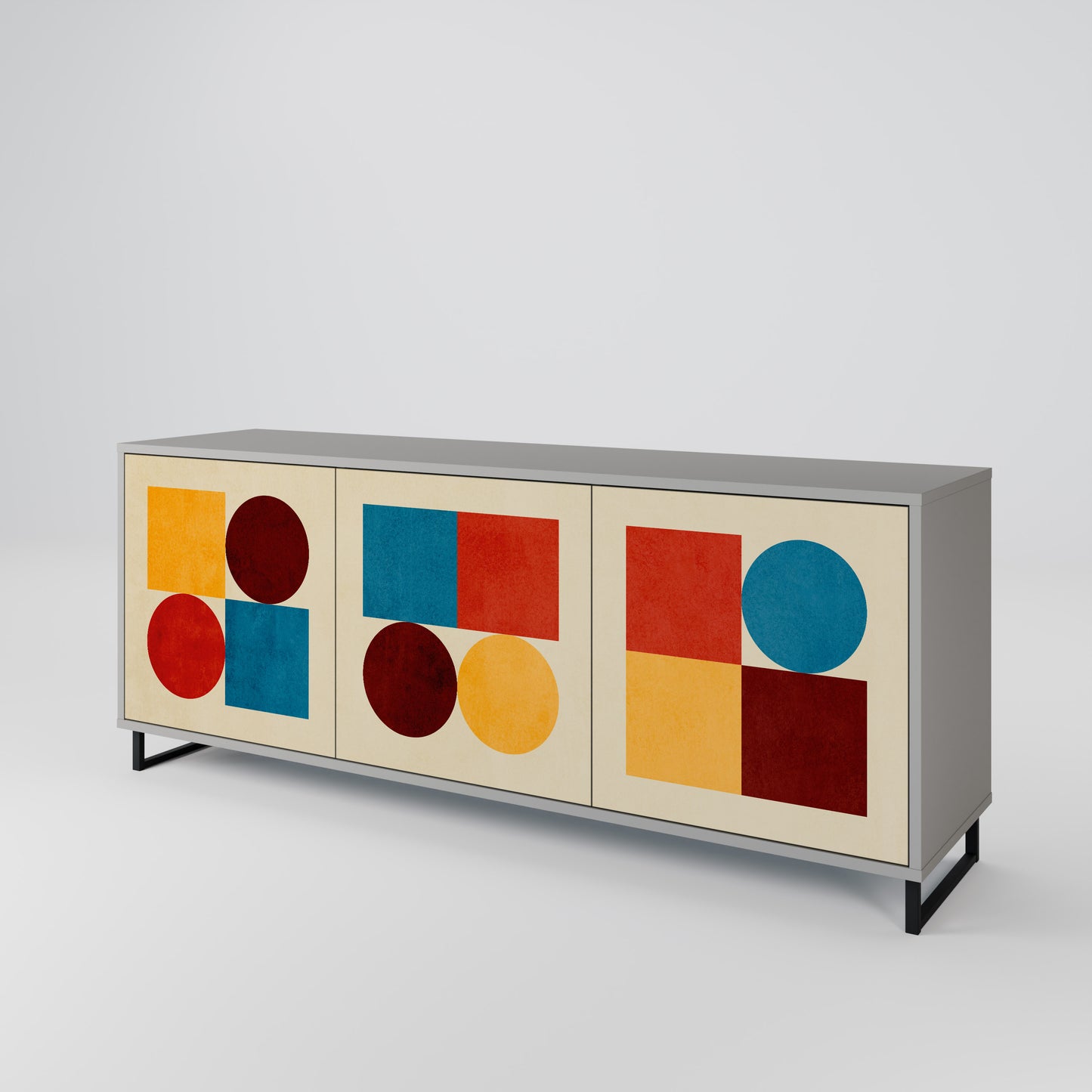 GEOMETRIC PUZZLE Třídveřová komoda