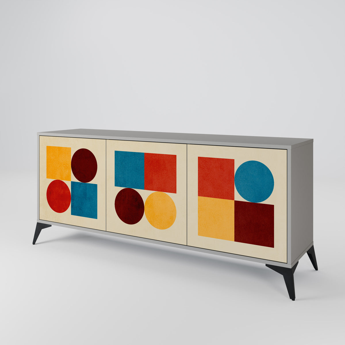 GEOMETRIC PUZZLE Třídveřová komoda