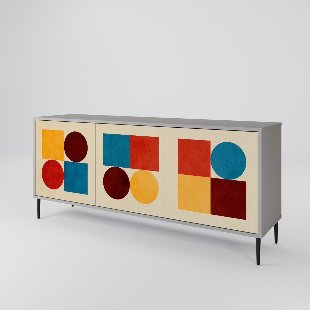GEOMETRIC PUZZLE Třídveřová komoda