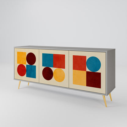GEOMETRIC PUZZLE Třídveřová komoda