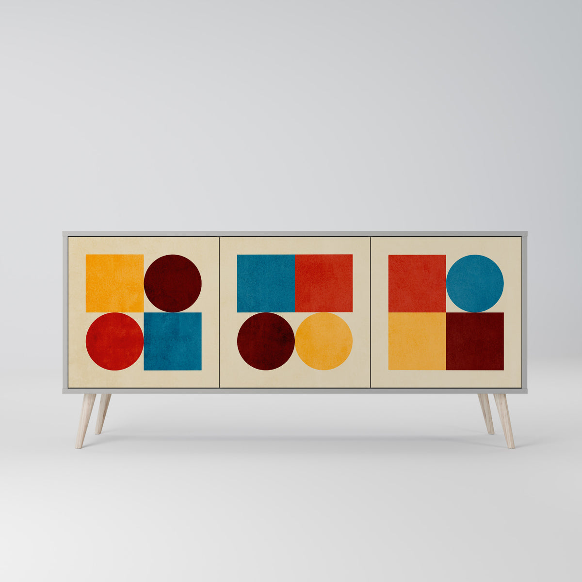 GEOMETRIC PUZZLE Třídveřová komoda