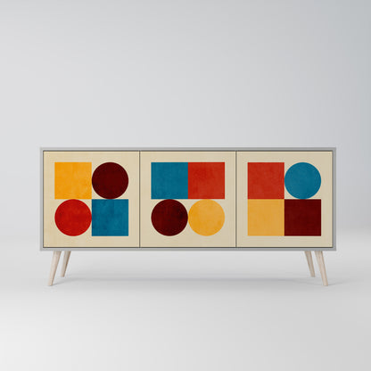GEOMETRIC PUZZLE Třídveřová komoda