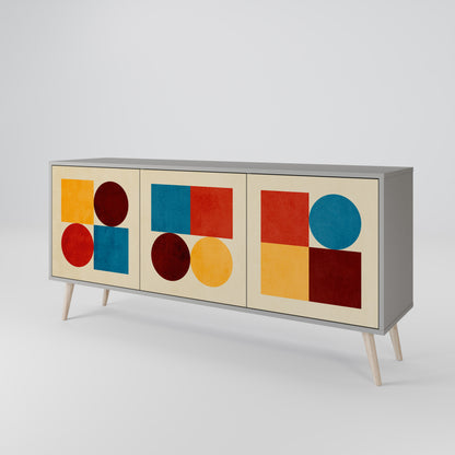GEOMETRIC PUZZLE Třídveřová komoda