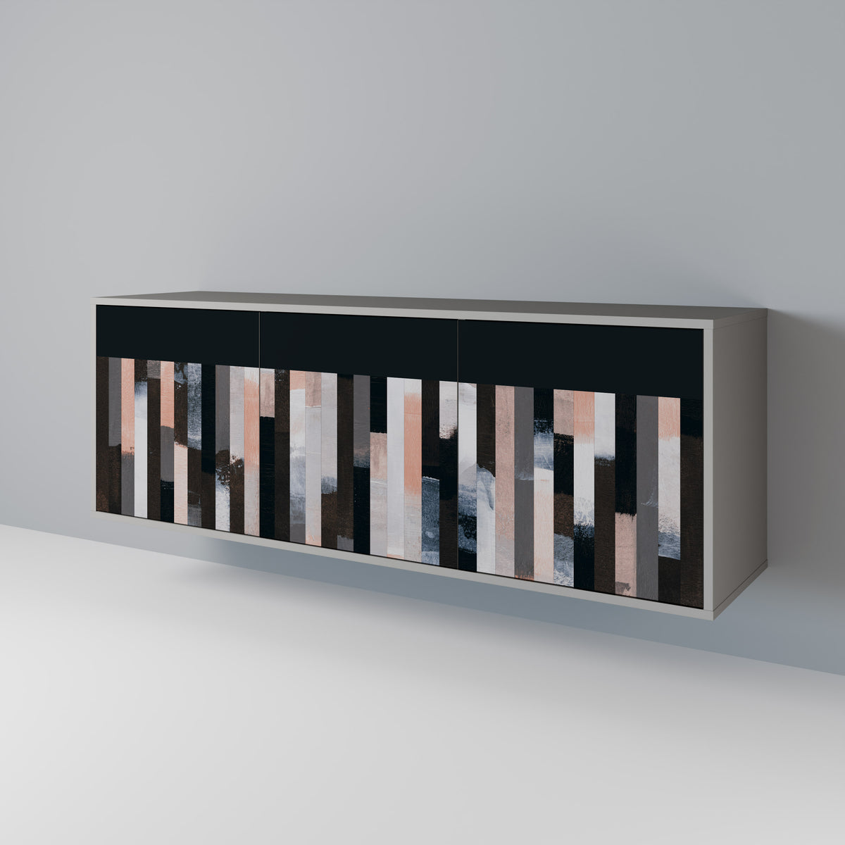 COLLAGE OF RECTANGLES Třídveřová komoda