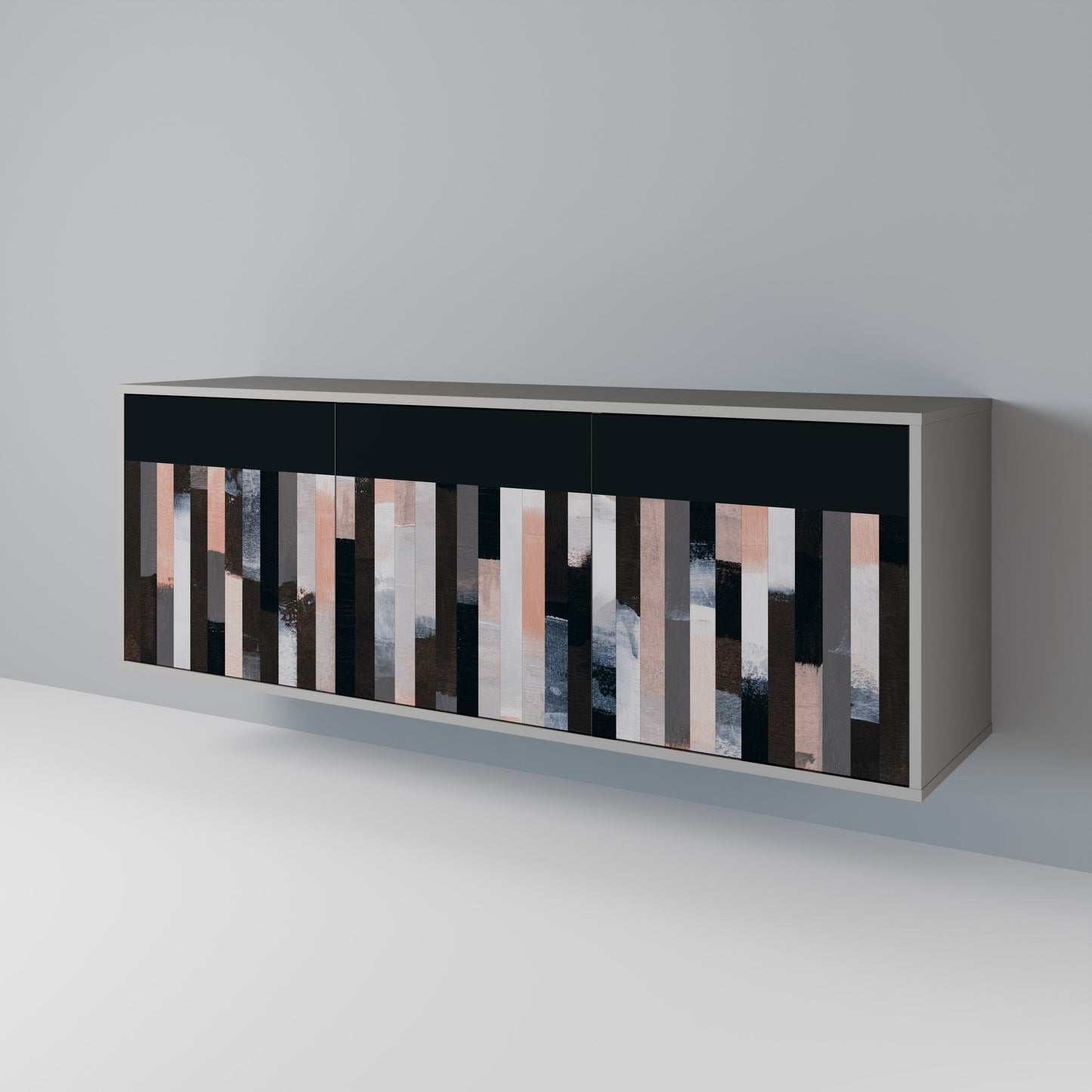 COLLAGE OF RECTANGLES Třídveřová komoda