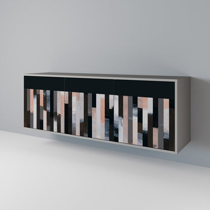 COLLAGE OF RECTANGLES Třídveřová komoda