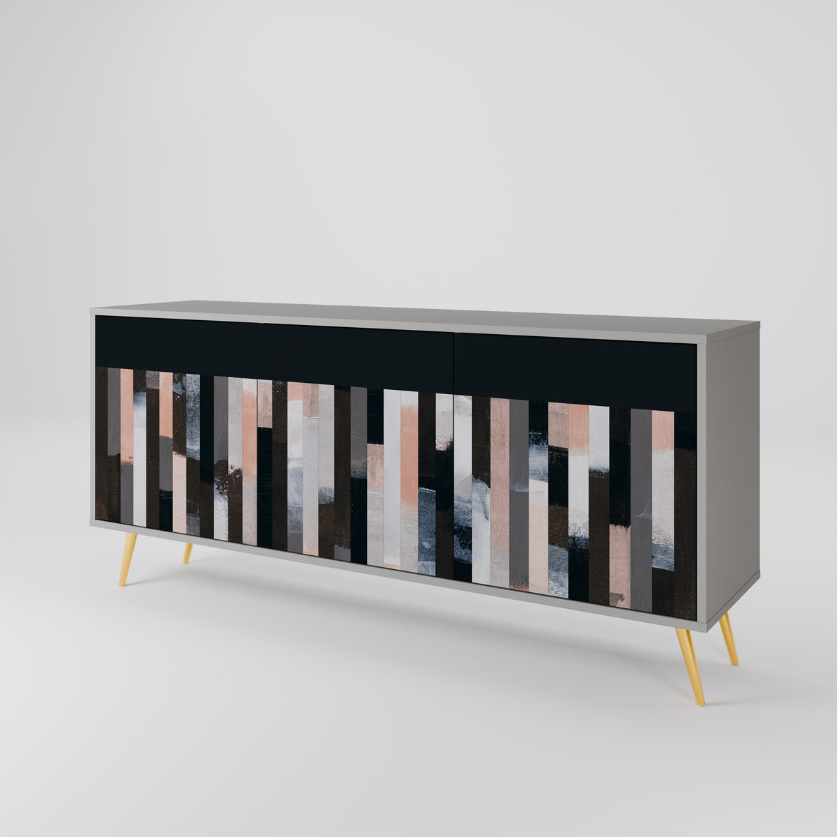 COLLAGE OF RECTANGLES Třídveřová komoda