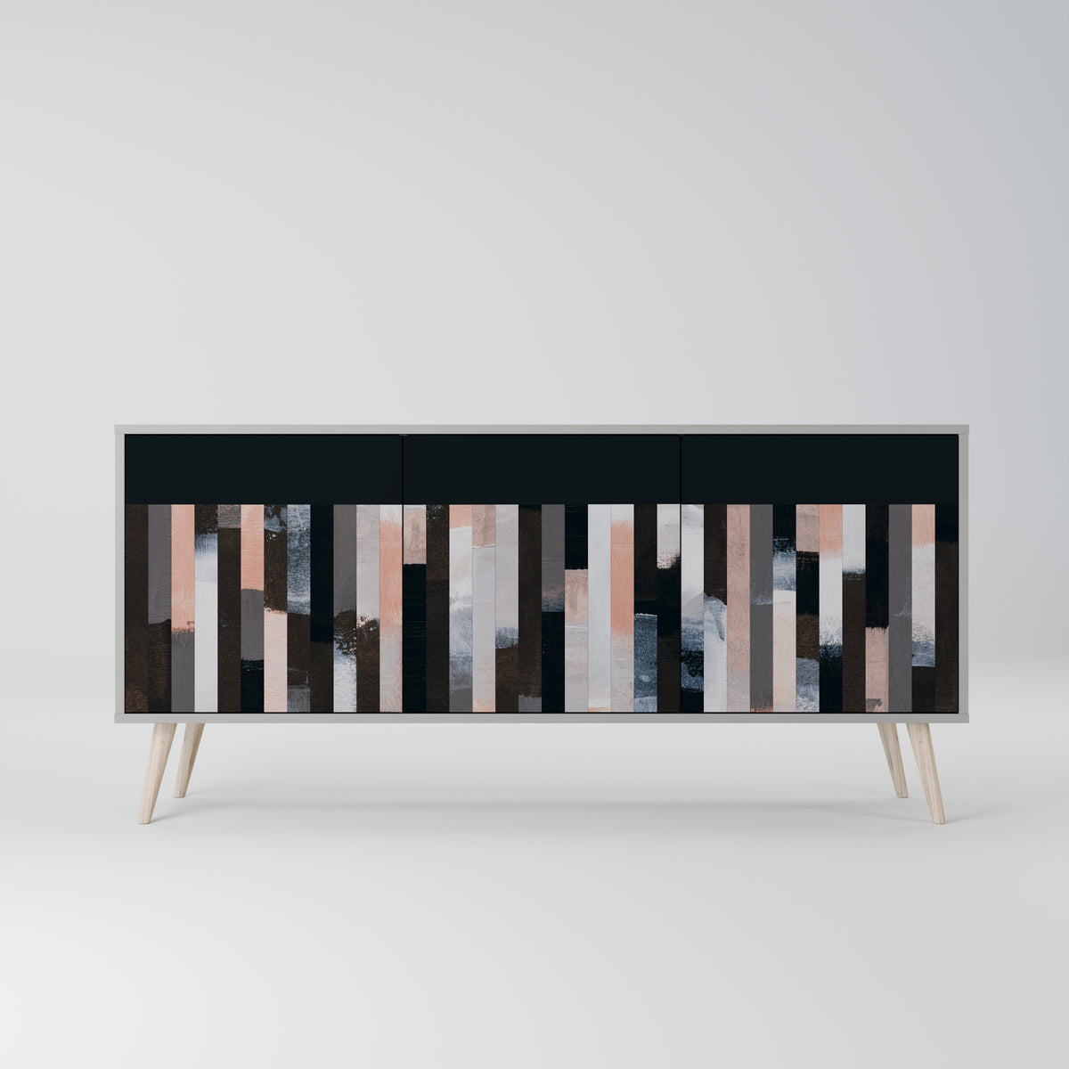 COLLAGE OF RECTANGLES Třídveřová komoda