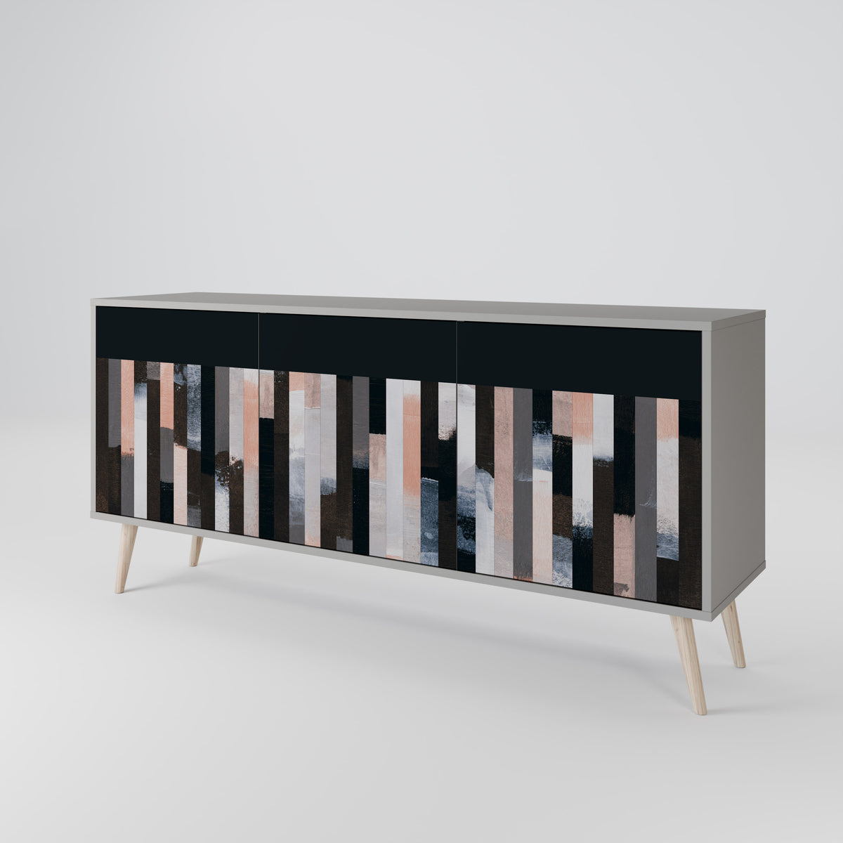 COLLAGE OF RECTANGLES Třídveřová komoda