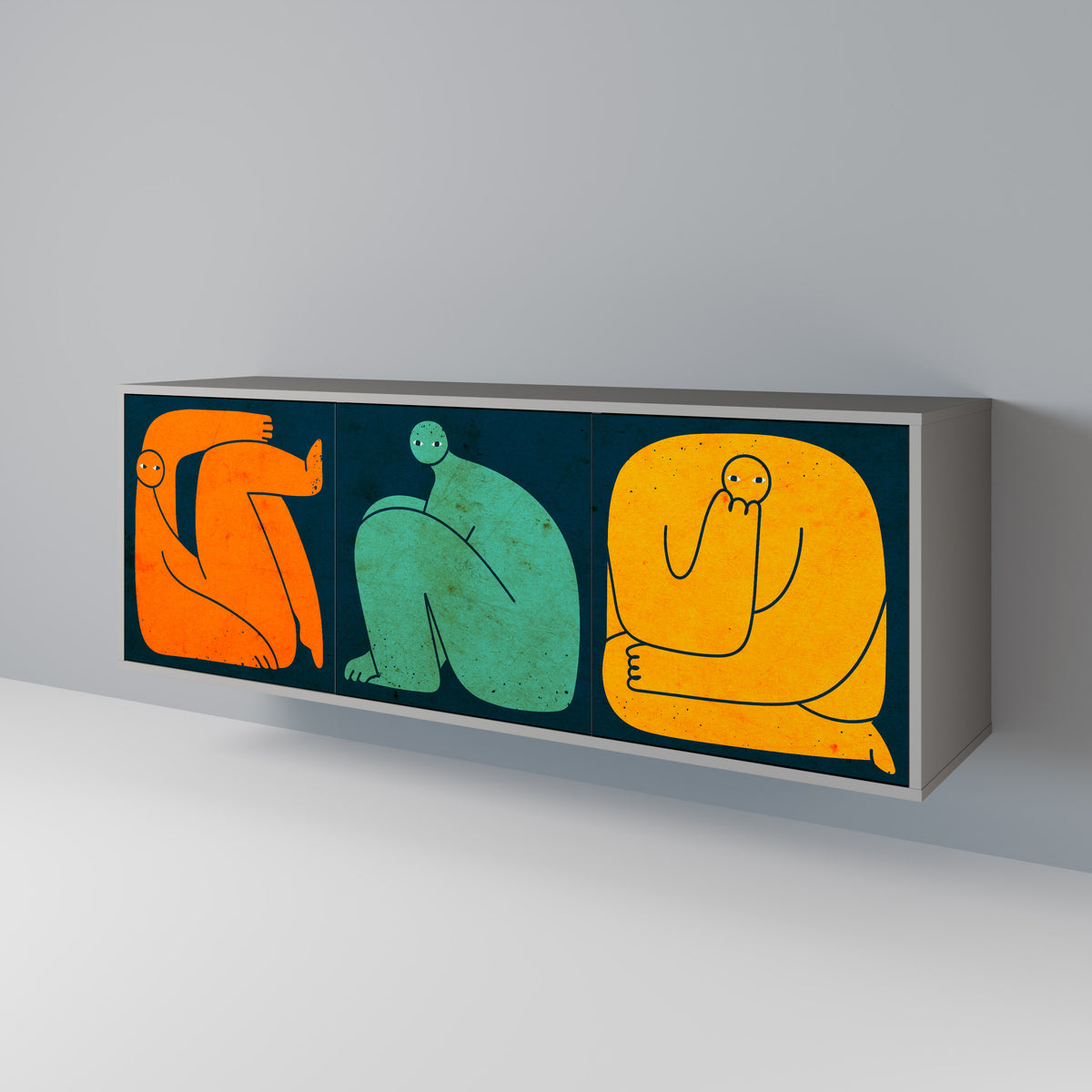 TOGETHER BUT SEPARATELY Třídveřová komoda