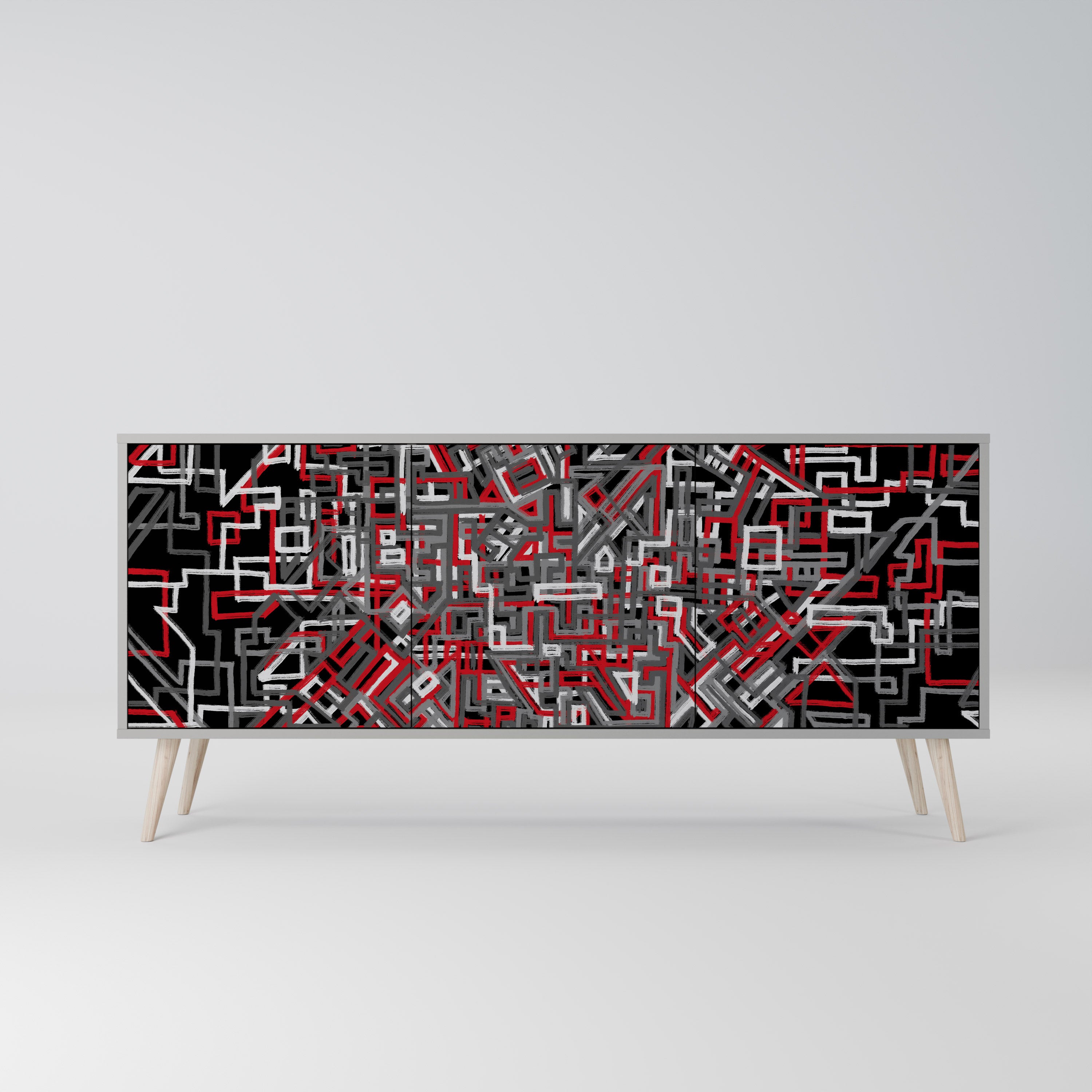 BROKEN LINES Třídveřová komoda