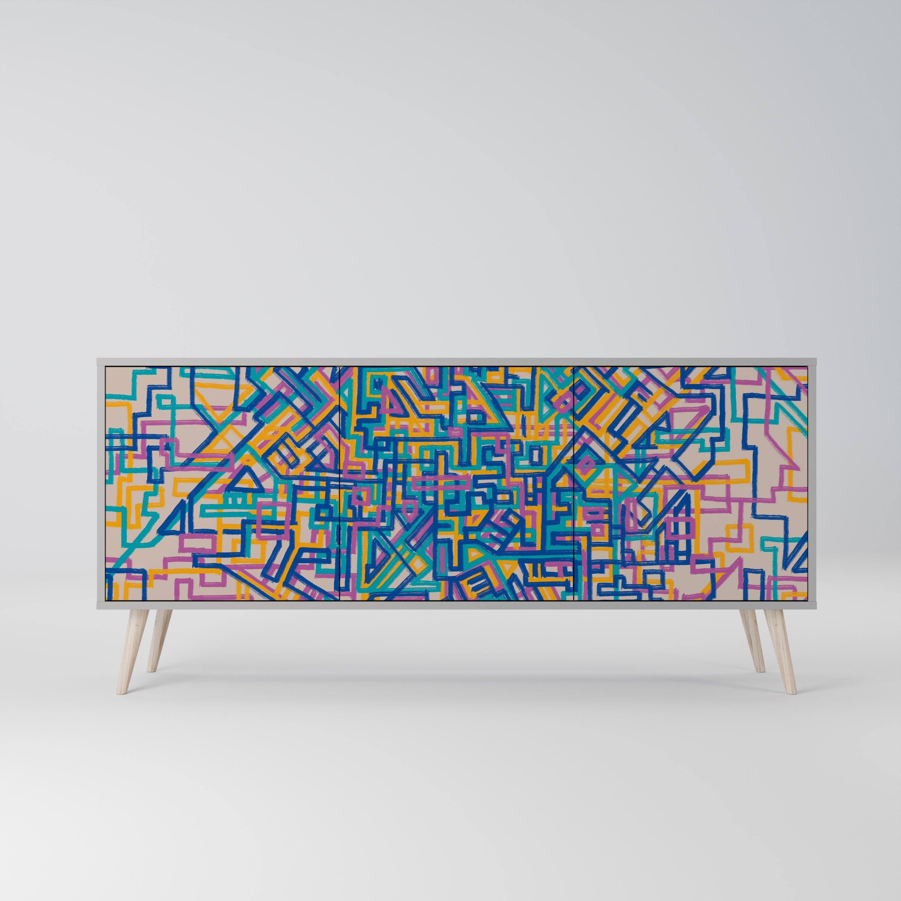 MEMORIES MAP Třídveřová komoda