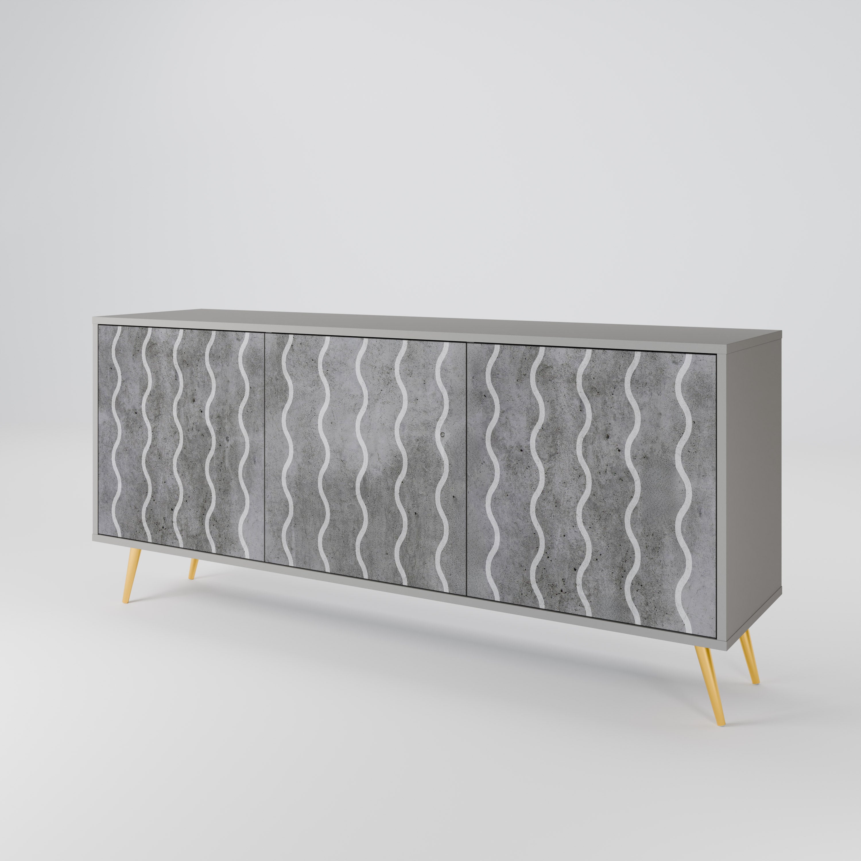 WAVES OF CONCRETE 3-Door Sideboard