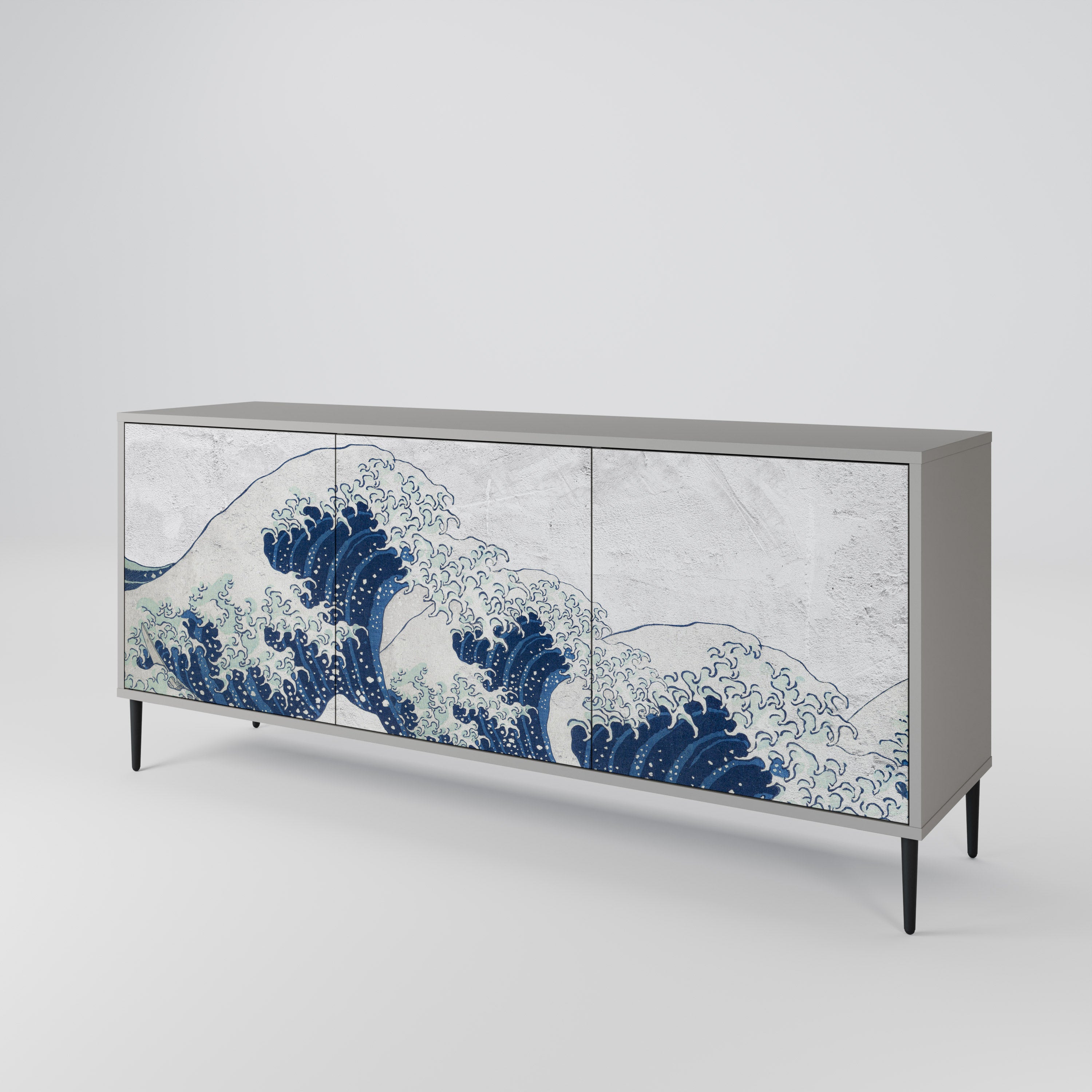 THE GREAT WAVE AT KANAGAWA 3-Door Sideboard