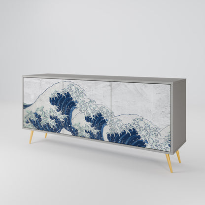 THE GREAT WAVE AT KANAGAWA Třídveřová komoda