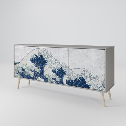 THE GREAT WAVE AT KANAGAWA Třídveřová komoda