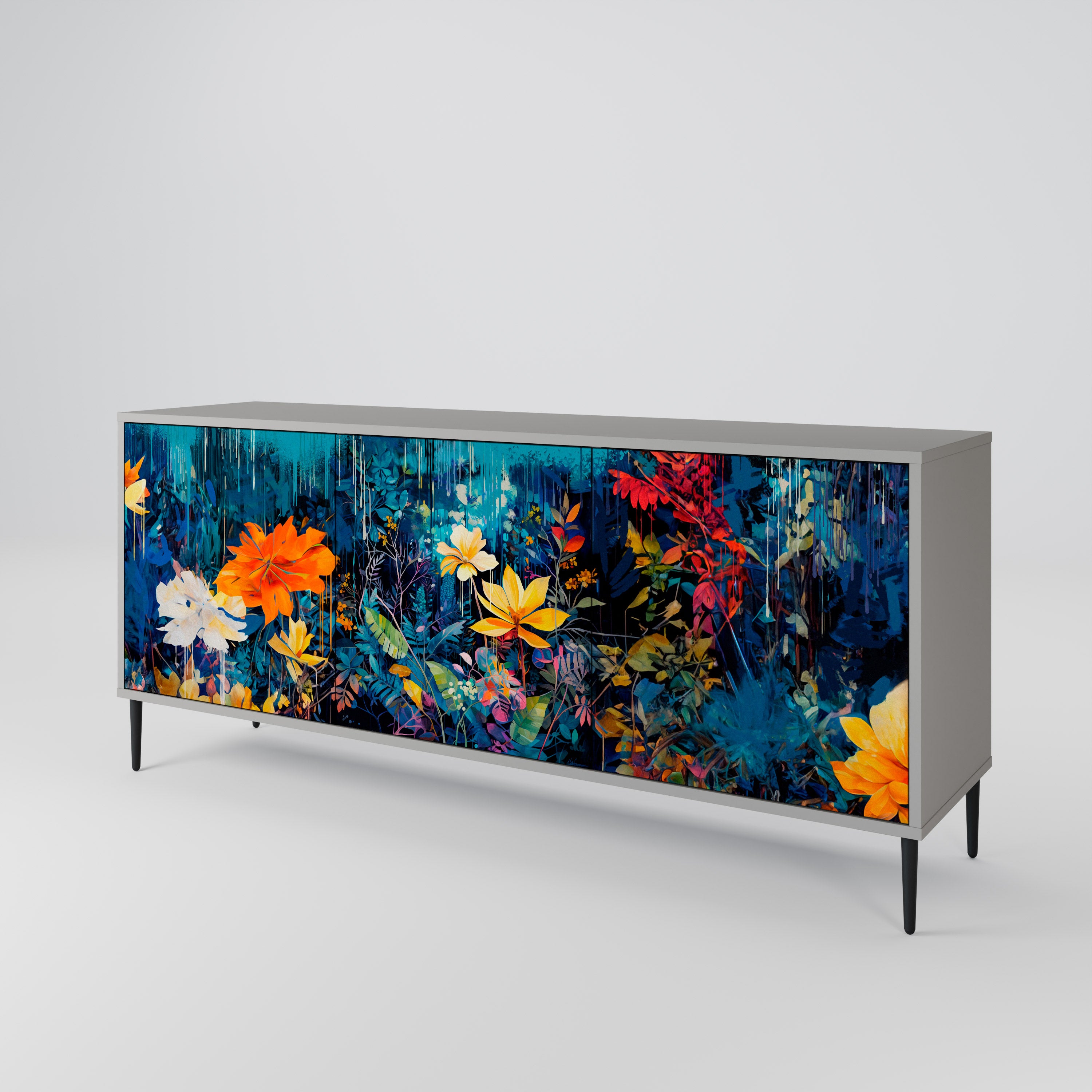 MIDNIGHT BLOSSOM 3-Door Sideboard