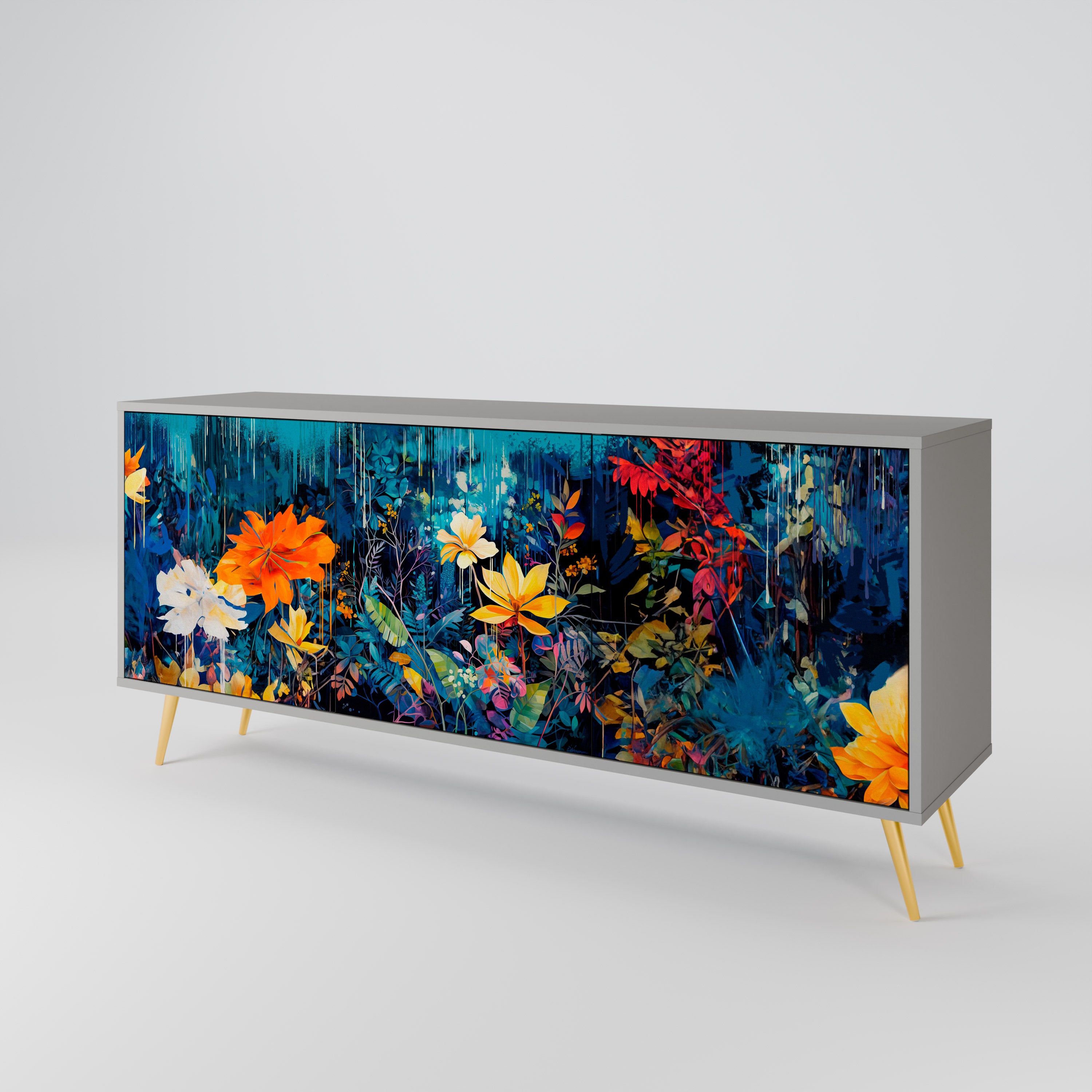 MIDNIGHT BLOSSOM 3-Door Sideboard
