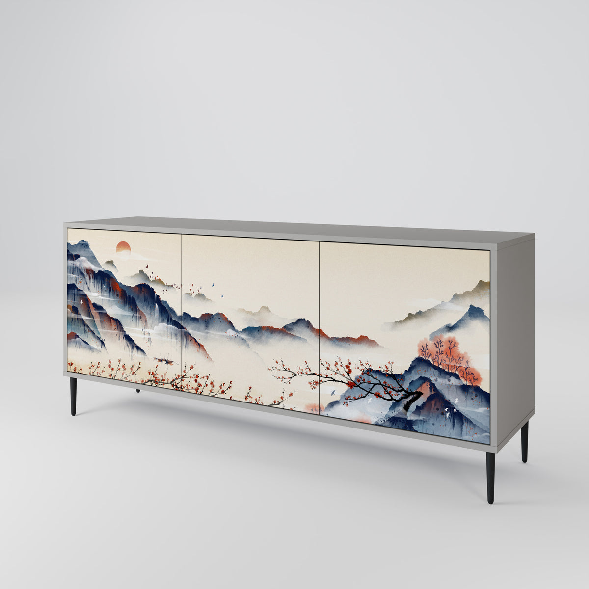 JAPANESE LANDSCAPE Třídveřová komoda
