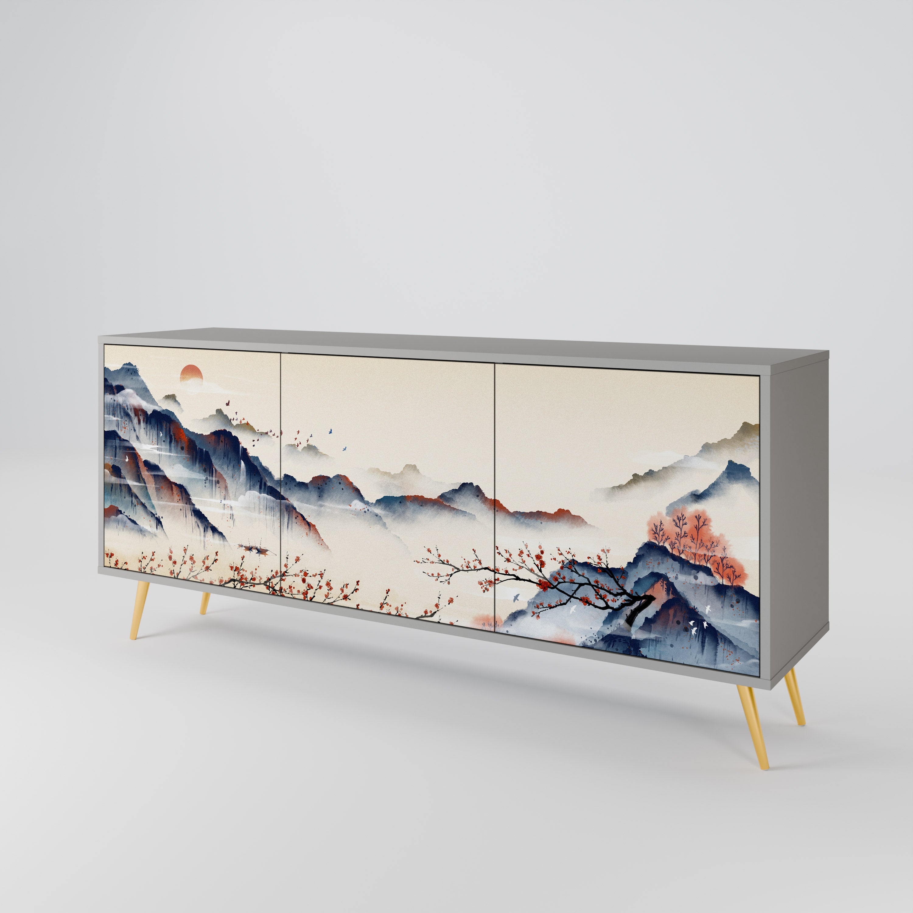 JAPANESE LANDSCAPE 3-Door Sideboard