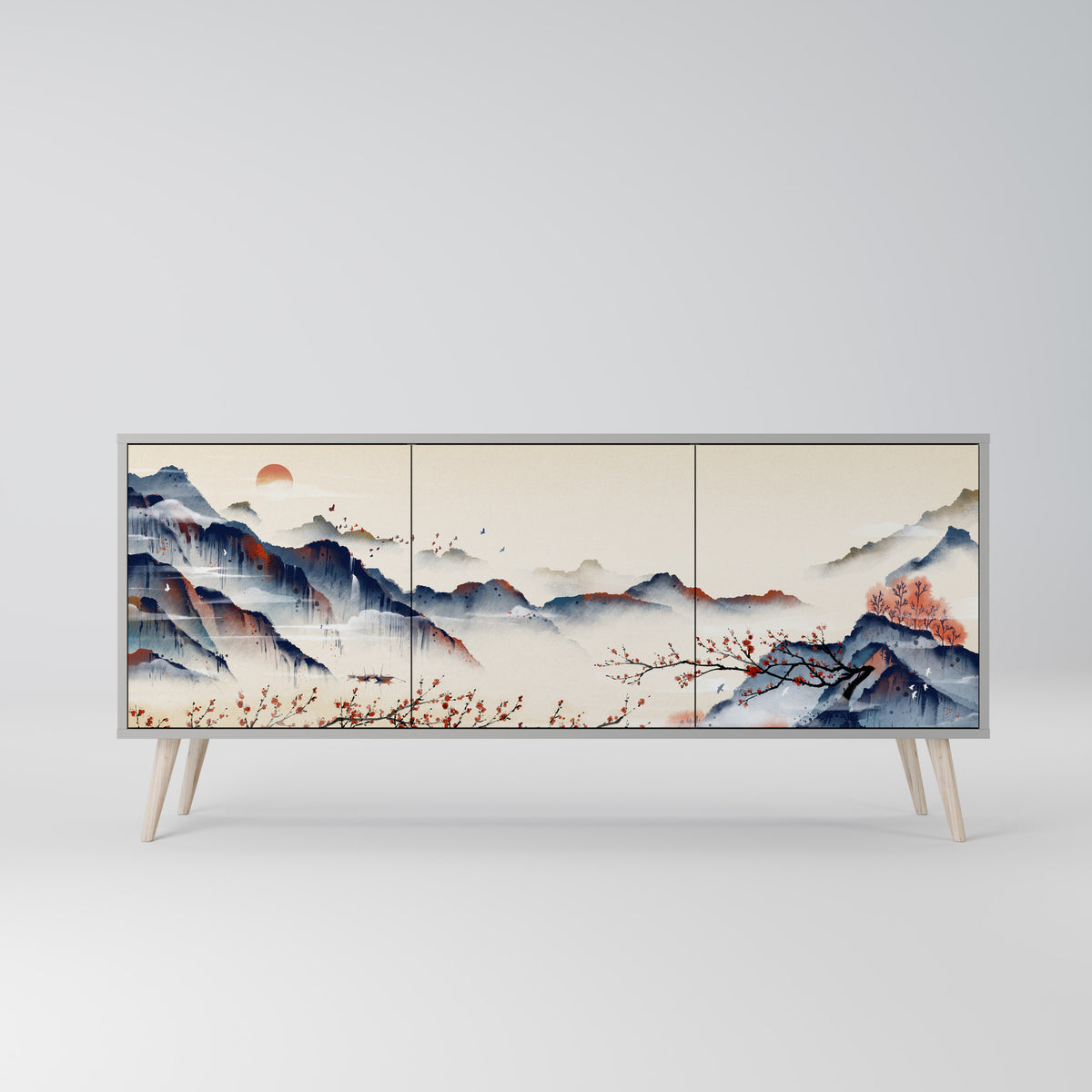 JAPANESE LANDSCAPE Třídveřová komoda