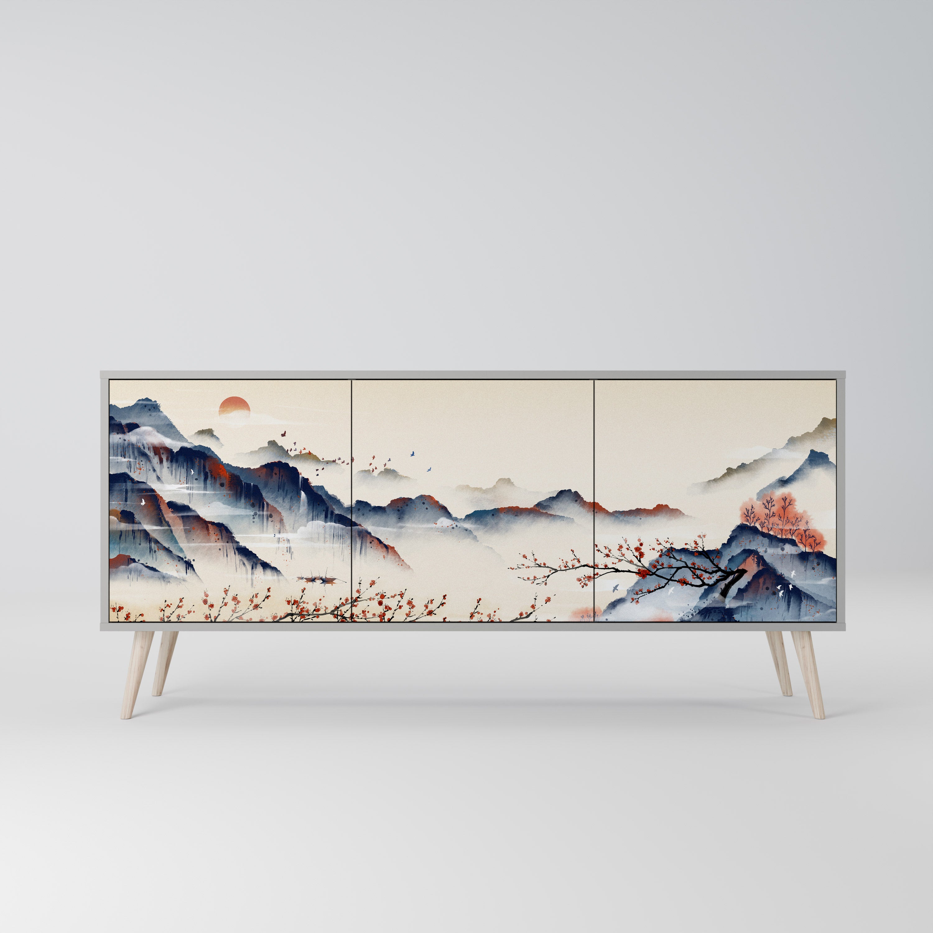 JAPANESE LANDSCAPE 3-Door Sideboard