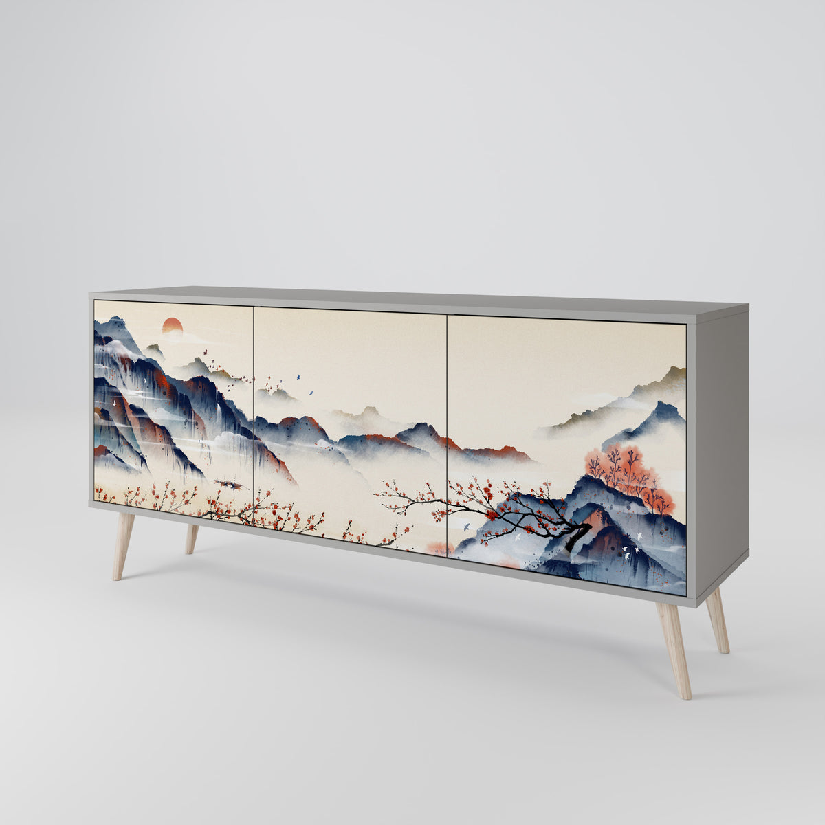 JAPANESE LANDSCAPE Třídveřová komoda