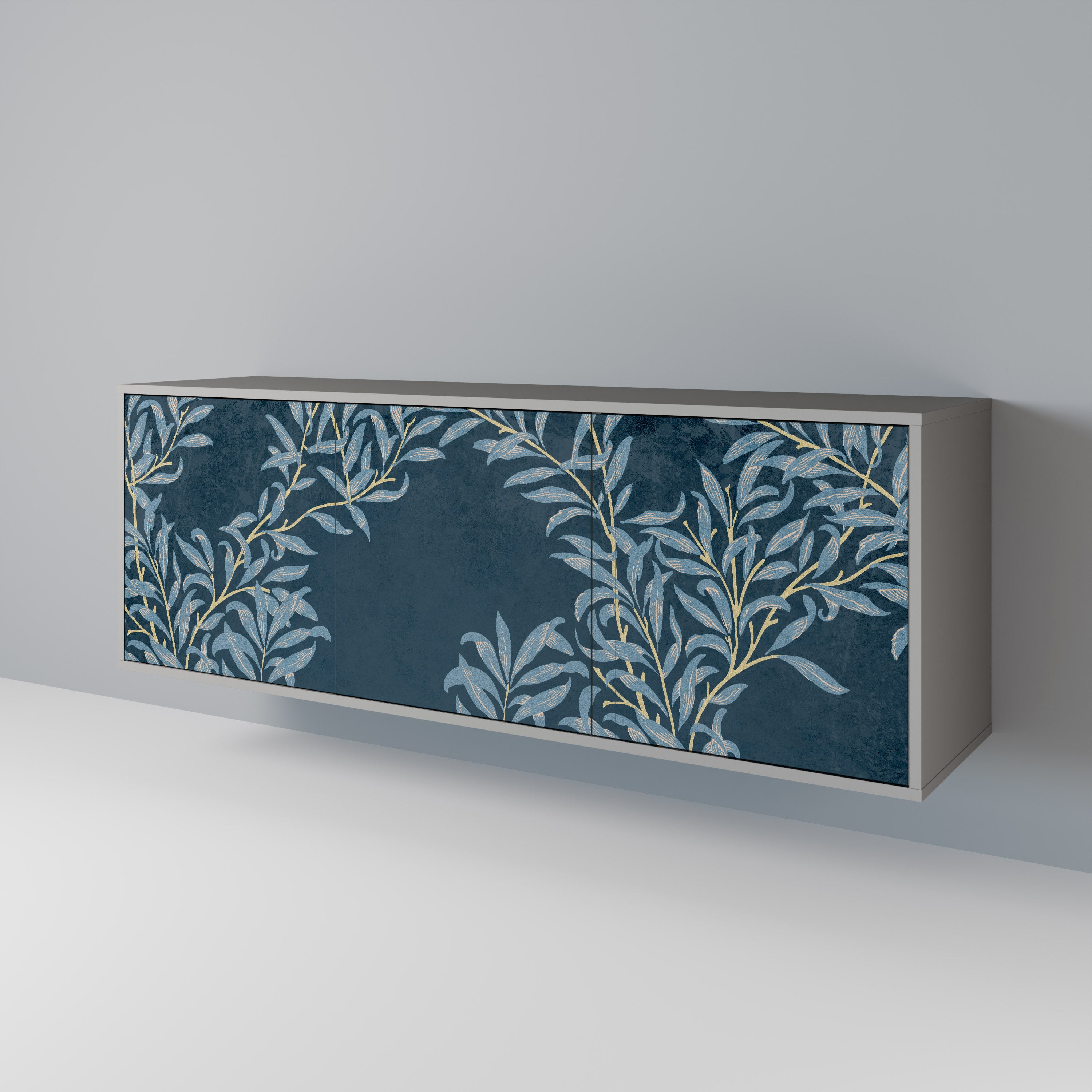 BLUE LEAVES 3-Door Sideboard