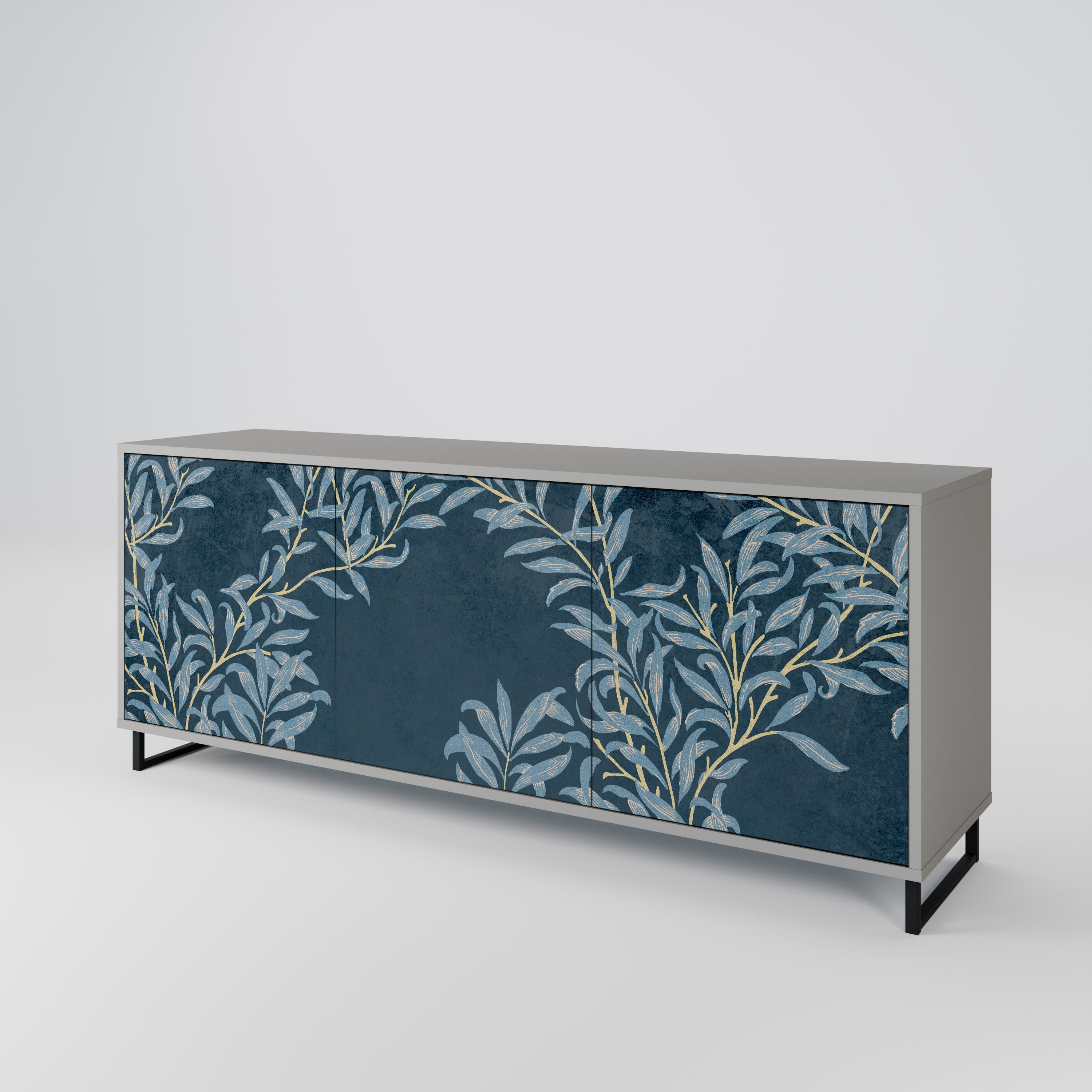BLUE LEAVES 3-Door Sideboard