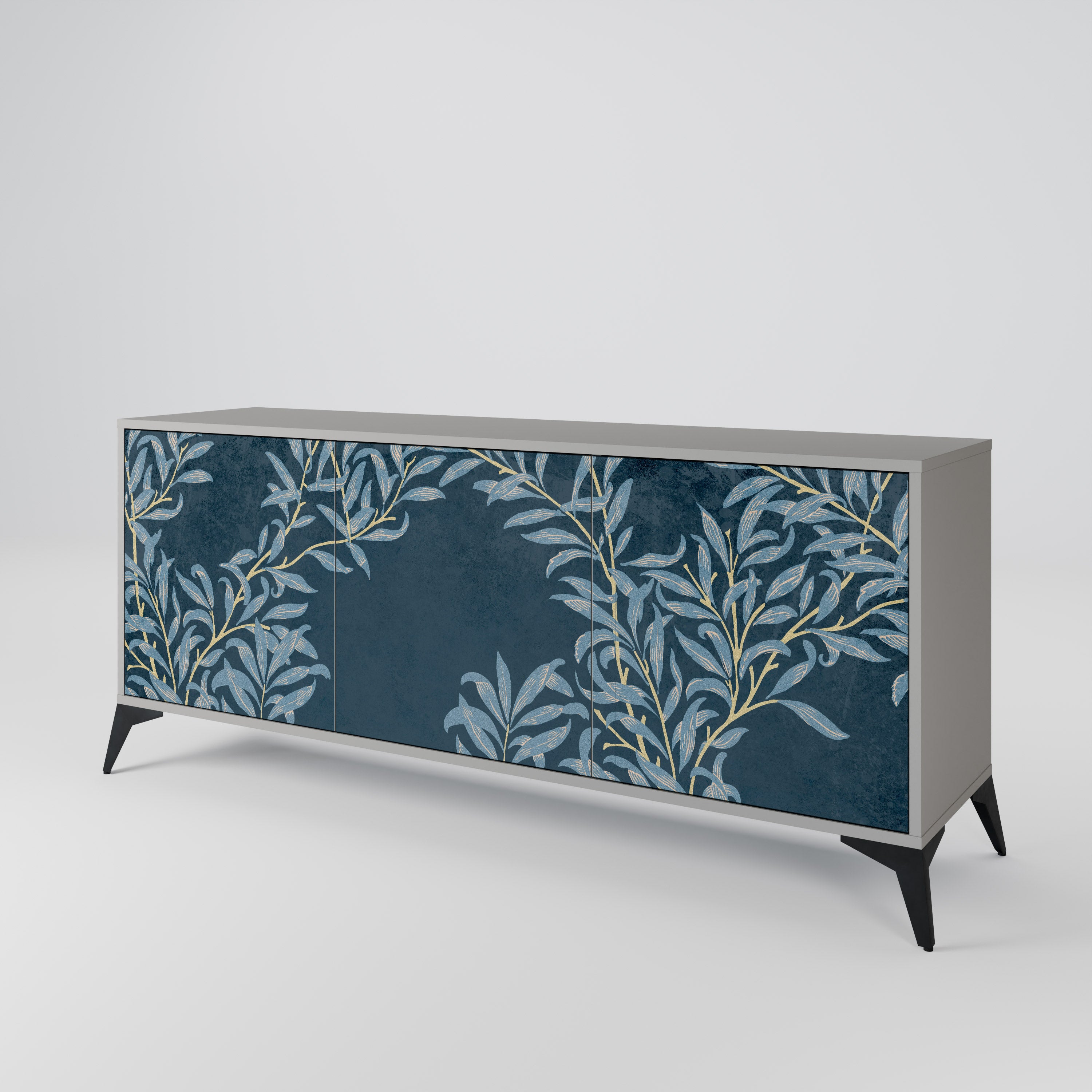 BLUE LEAVES 3-Door Sideboard