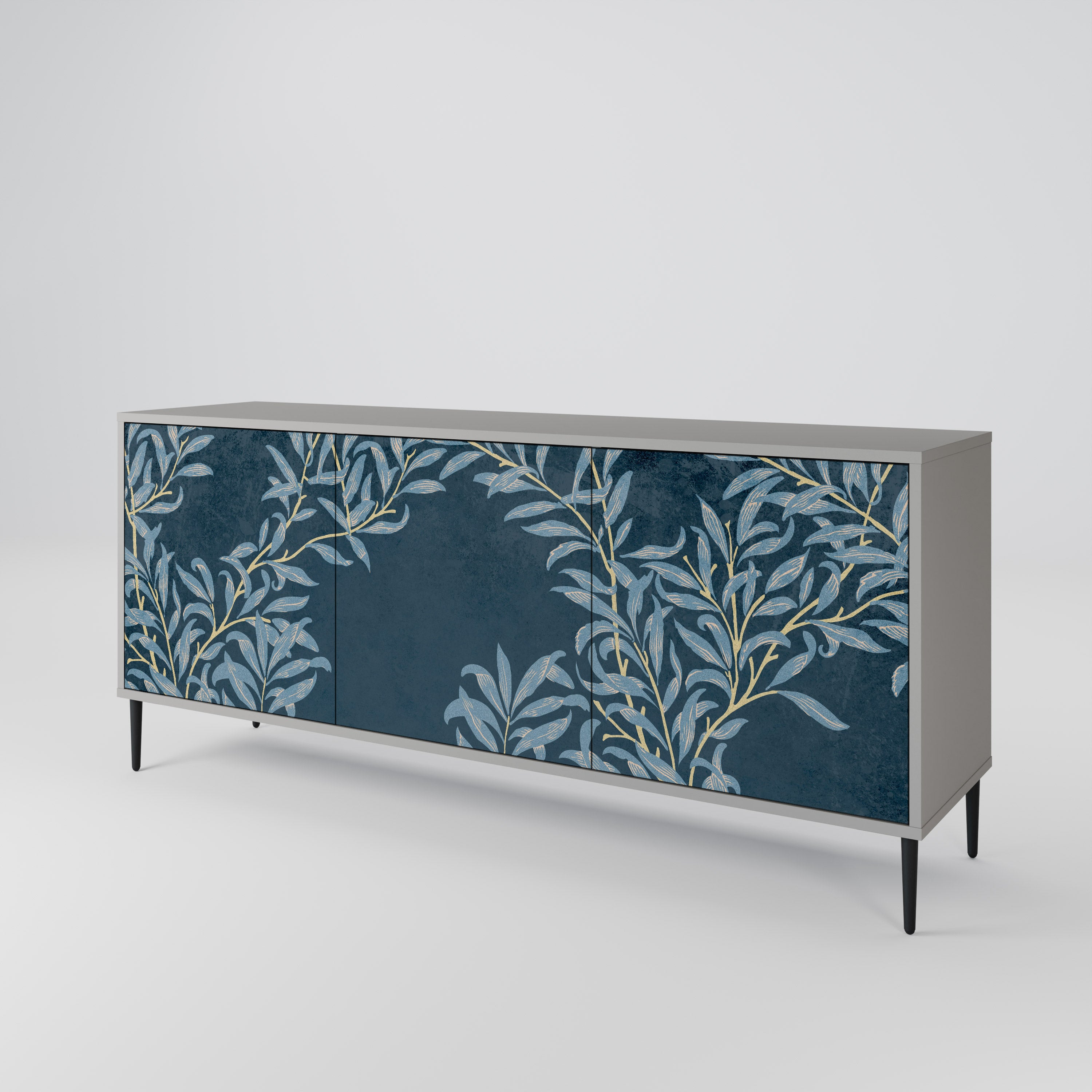 BLUE LEAVES 3-Door Sideboard