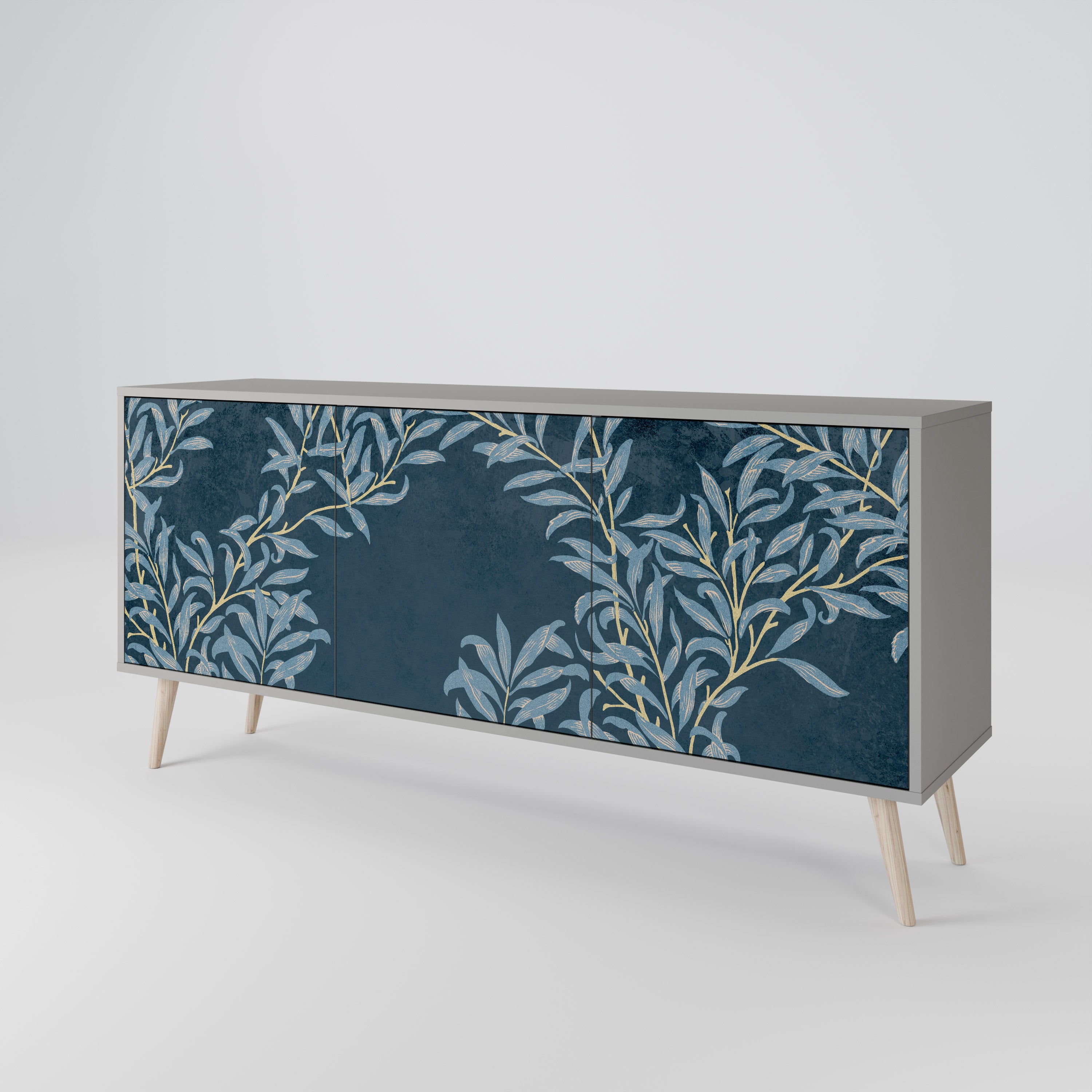 BLUE LEAVES 3-Door Sideboard