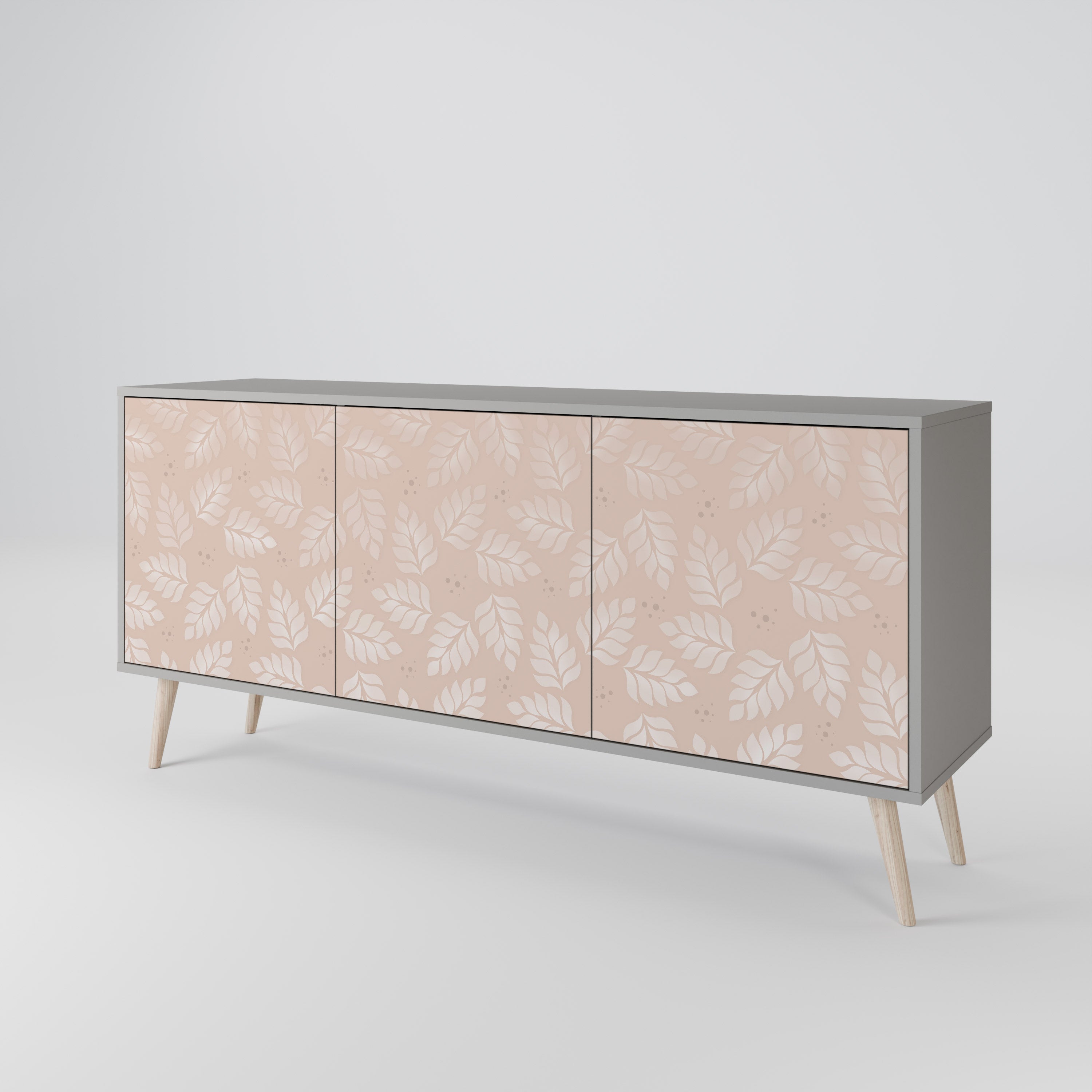 LEAVES ON BEIGE 3-Door Sideboard