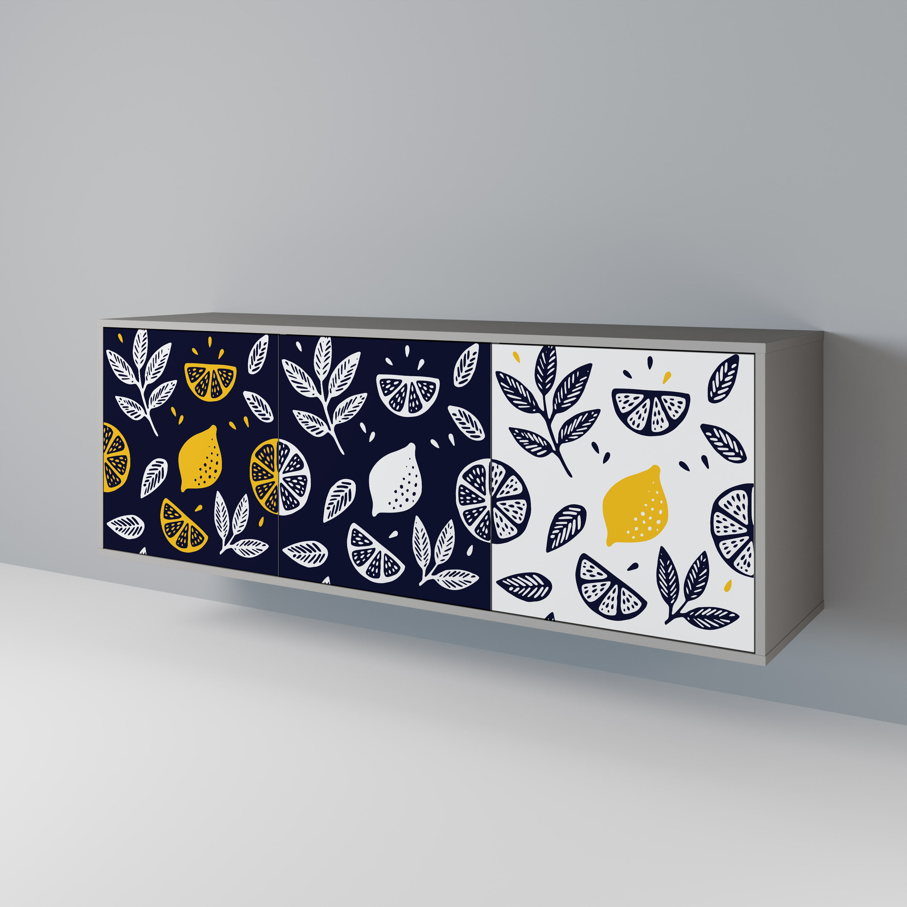 CITRUS BLACK AND WHITE 3-Door Sideboard