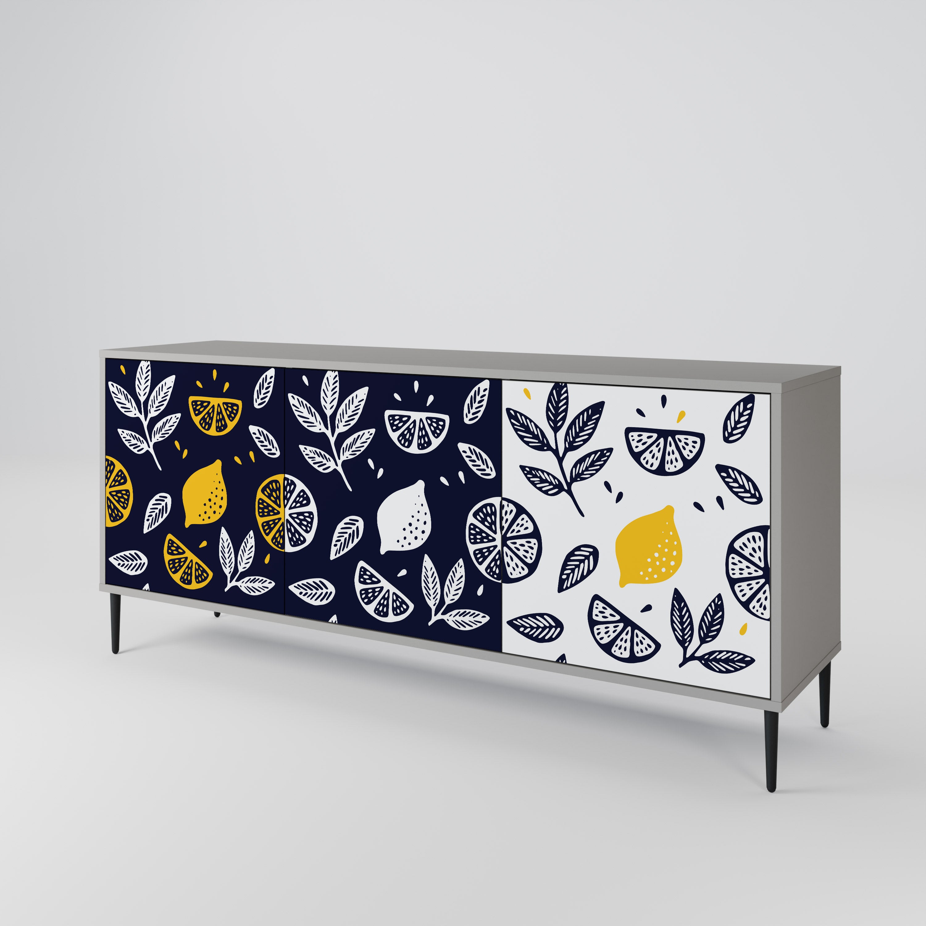 CITRUS BLACK AND WHITE 3-Door Sideboard