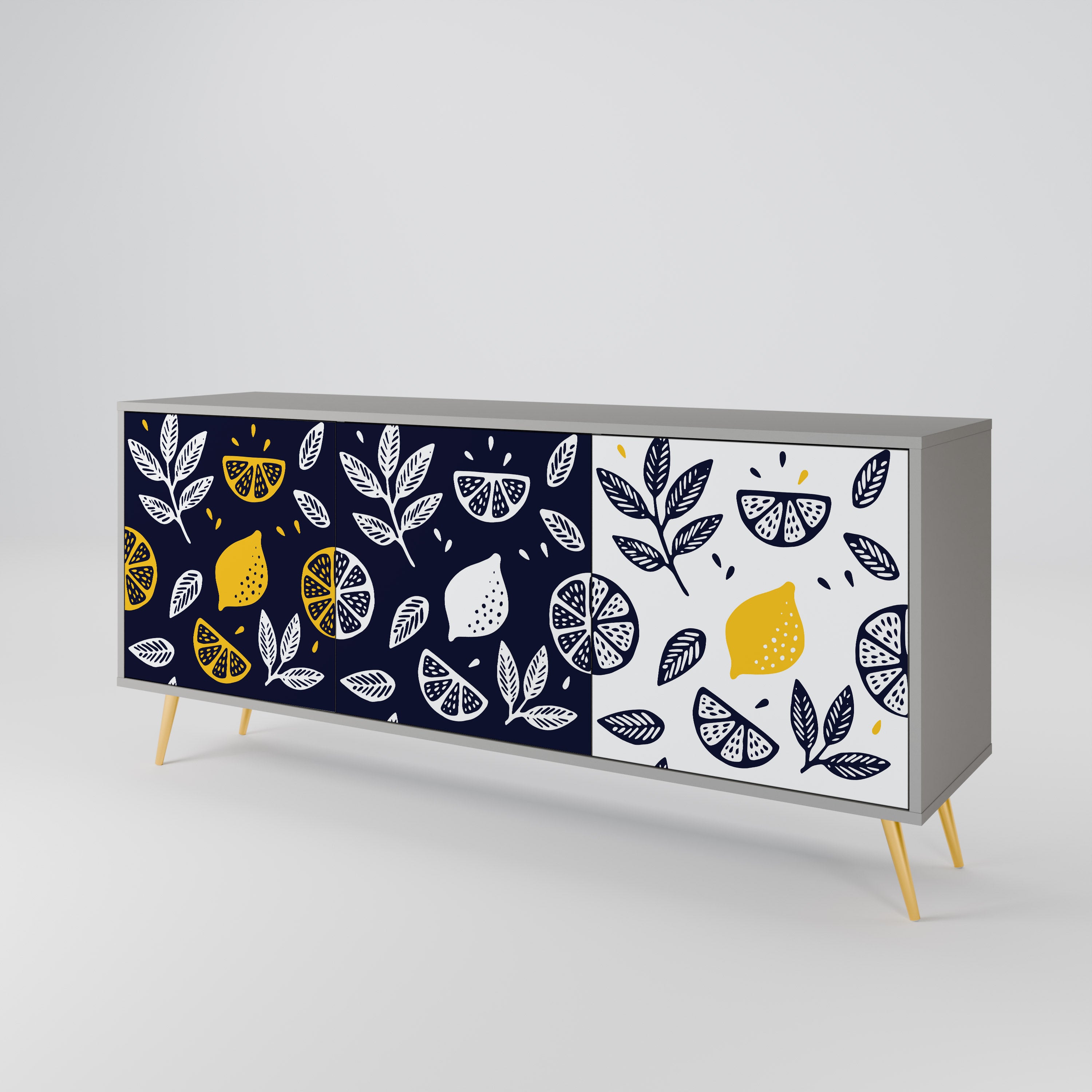 CITRUS BLACK AND WHITE 3-Door Sideboard